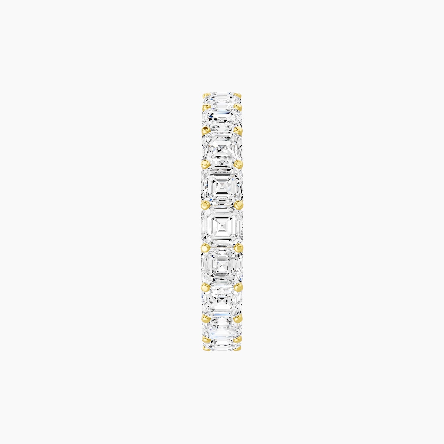 Eternity Ring | 18k Yellow Gold 3 x 3 mm Asscher White Lab Diamond with Shared Prongs