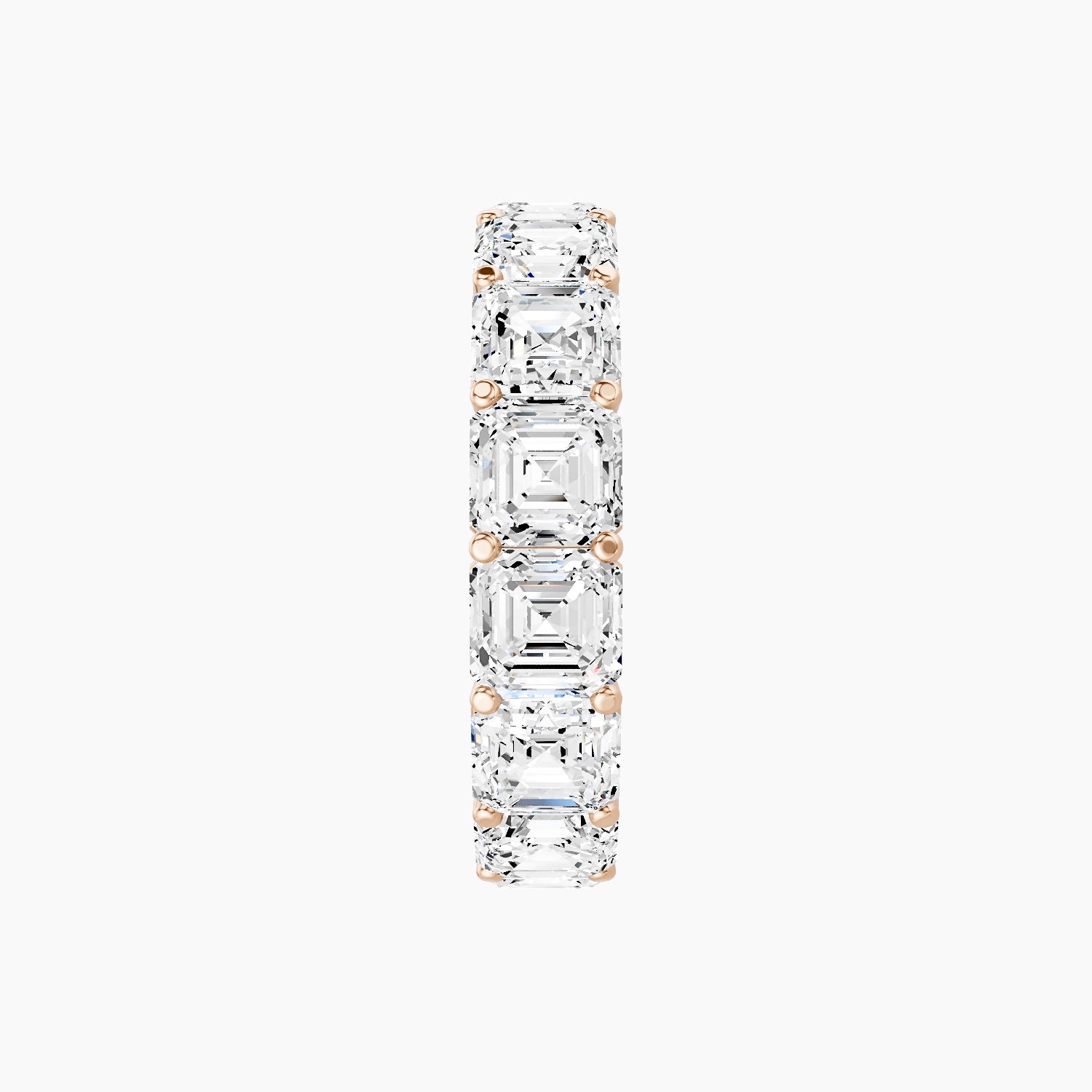 Eternity Ring | 18k Rose Gold 4.45 x 4.45 mm Asscher White Lab Diamond with Shared Prongs