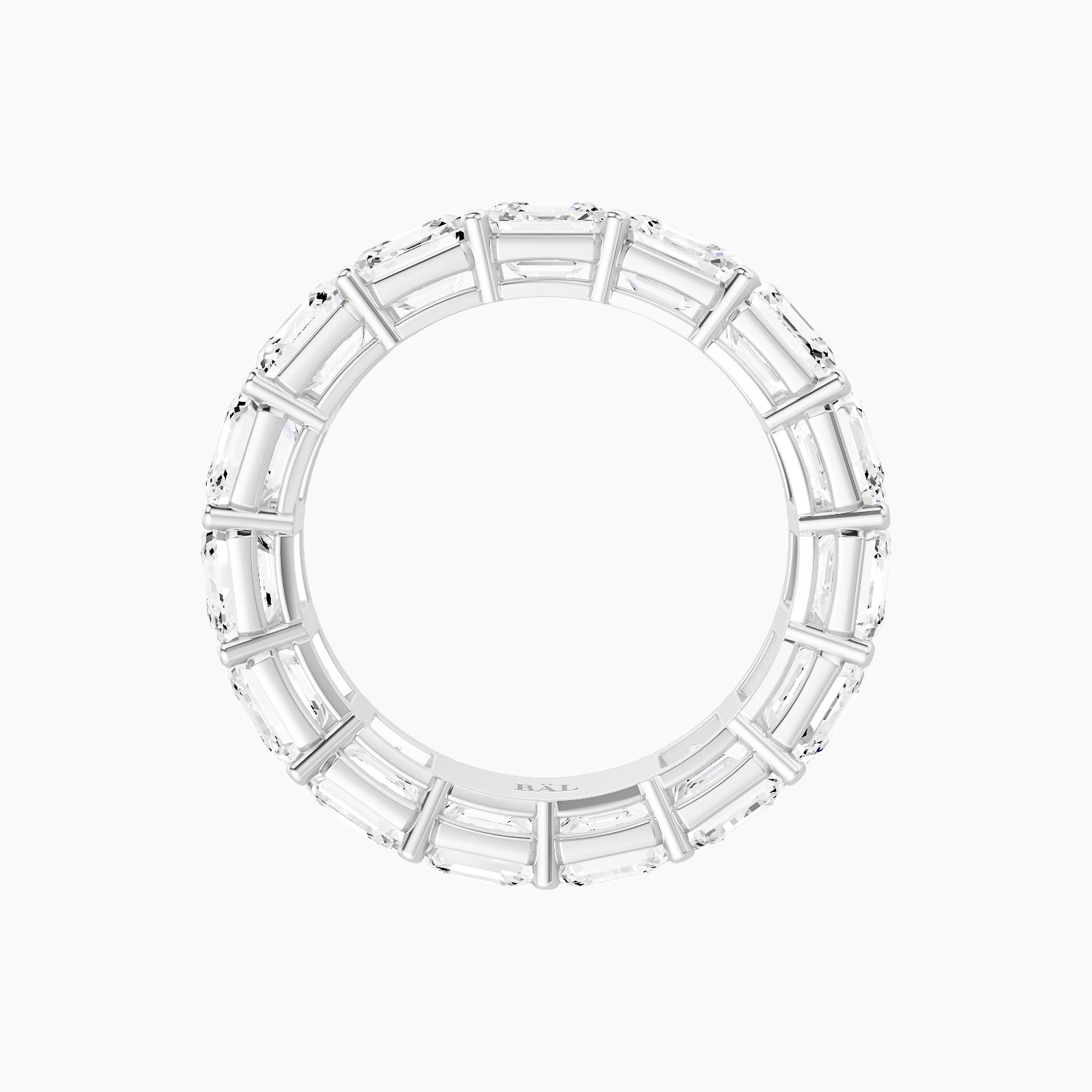 Eternity Ring | 18k White Gold 4.45 x 4.45 mm Asscher White Lab Diamond with Shared Prongs