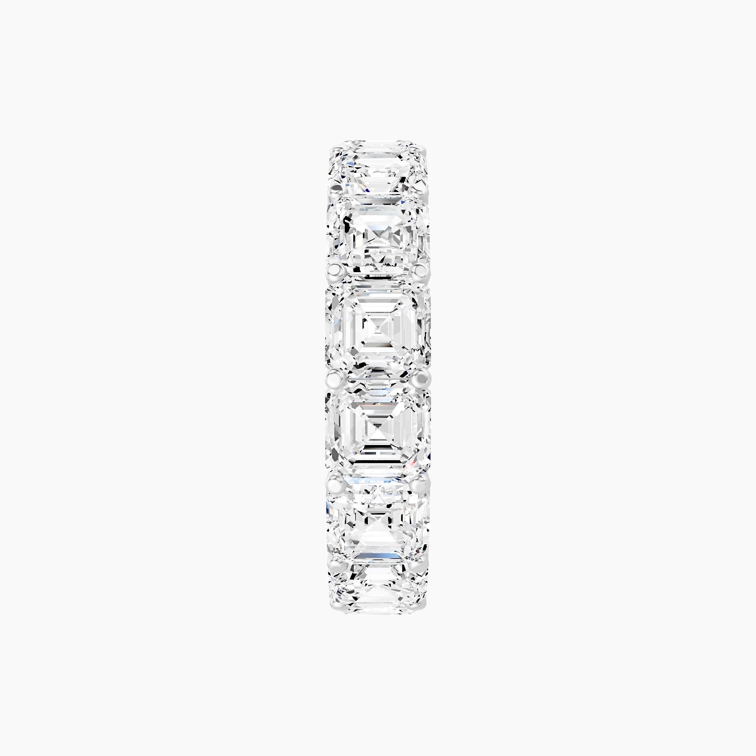 Eternity Ring | 18k White Gold 4.45 x 4.45 mm Asscher White Lab Diamond with Shared Prongs