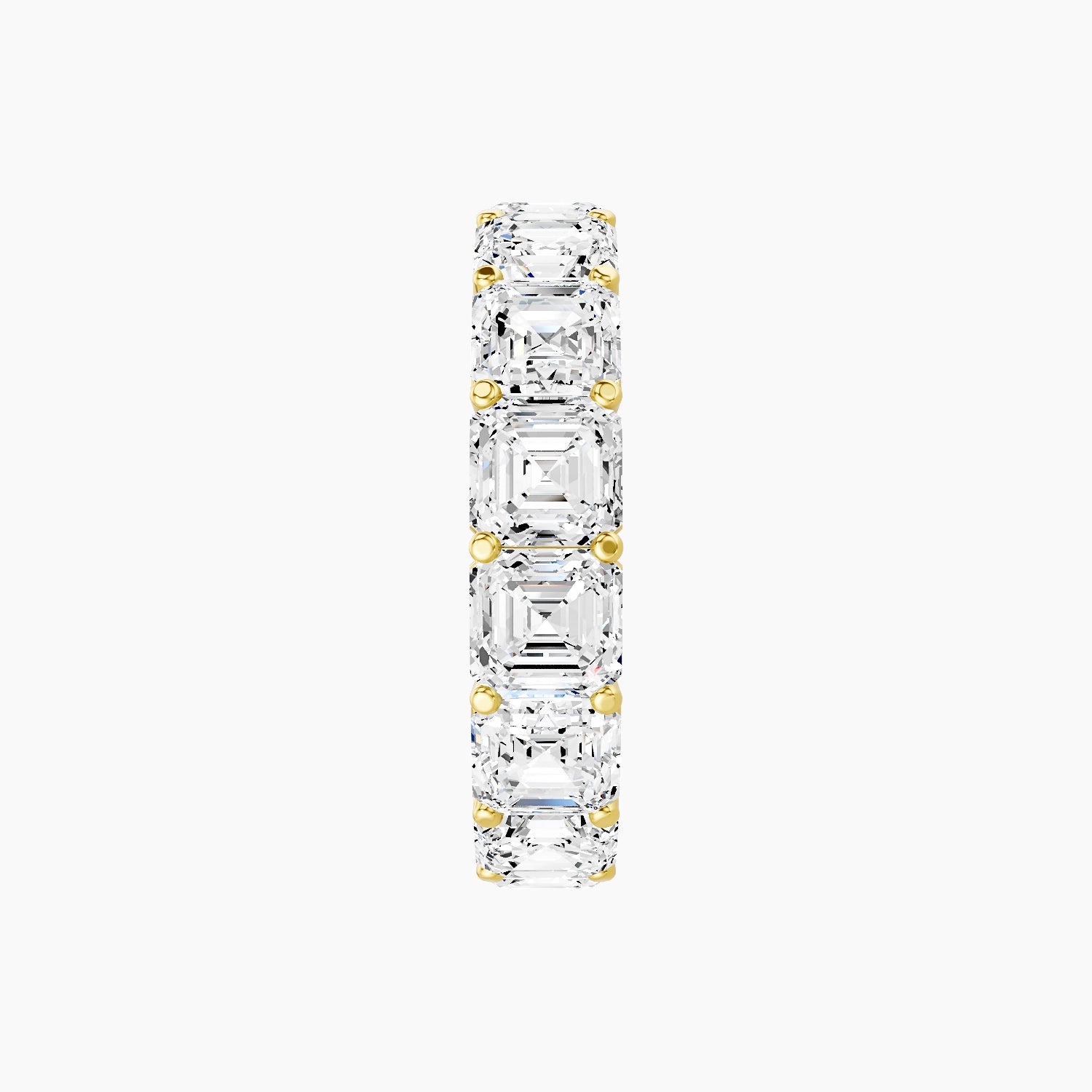 Eternity Ring | 18k Yellow Gold 4.45 x 4.45 mm Asscher White Lab Diamond with Shared Prongs