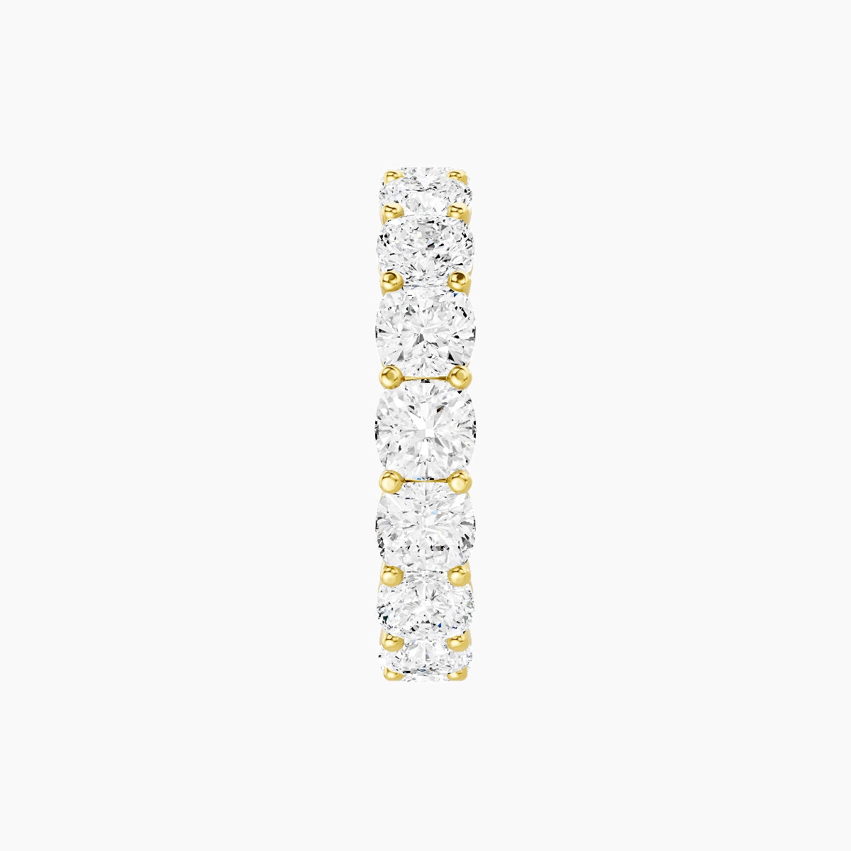 Eternity Ring | 18k Yellow Gold 3.8 x 3.8 mm Square Cushion White Lab Diamond with Shared Prongs
