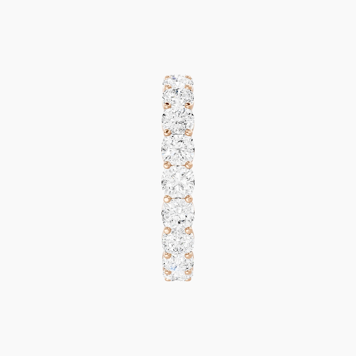 Eternity Ring | 18k Rose Gold 3 x 3 mm Square Cushion White Lab Diamond with Shared Prongs