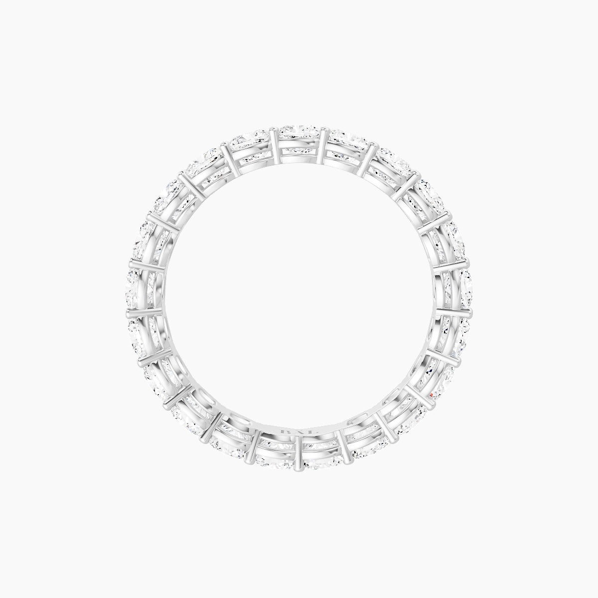 Eternity Ring | 18k White Gold 3 x 3 mm Square Cushion White Lab Diamond with Shared Prongs