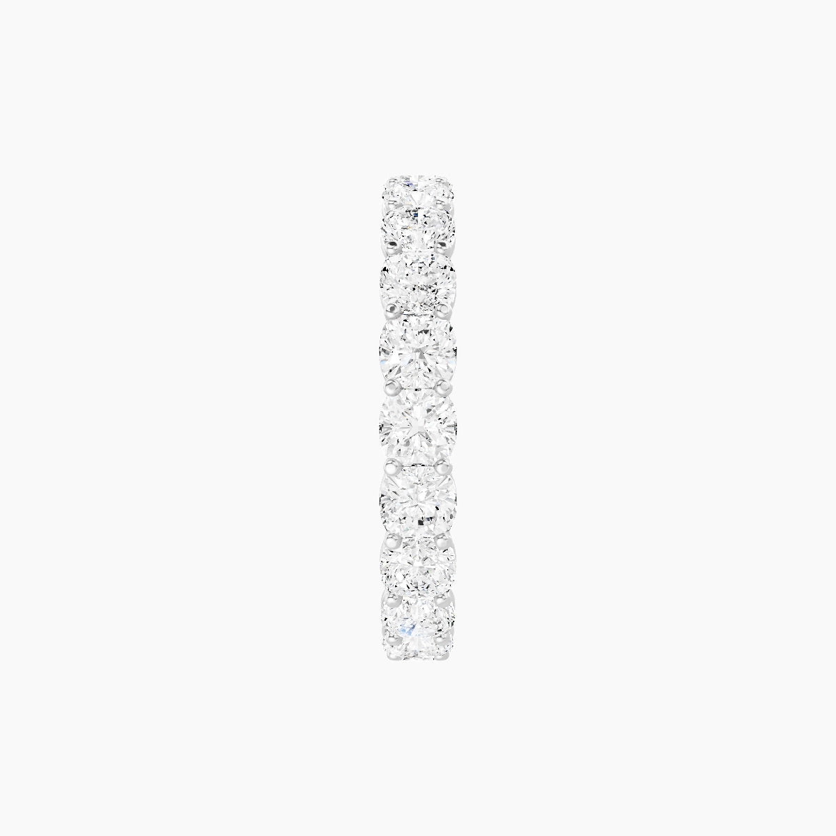 Eternity Ring | 18k White Gold 3 x 3 mm Square Cushion White Lab Diamond with Shared Prongs