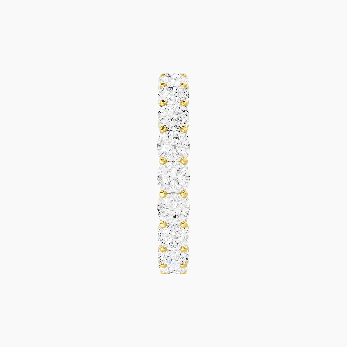 Eternity Ring | 18k Yellow Gold 3 x 3 mm Square Cushion White Lab Diamond with Shared Prongs