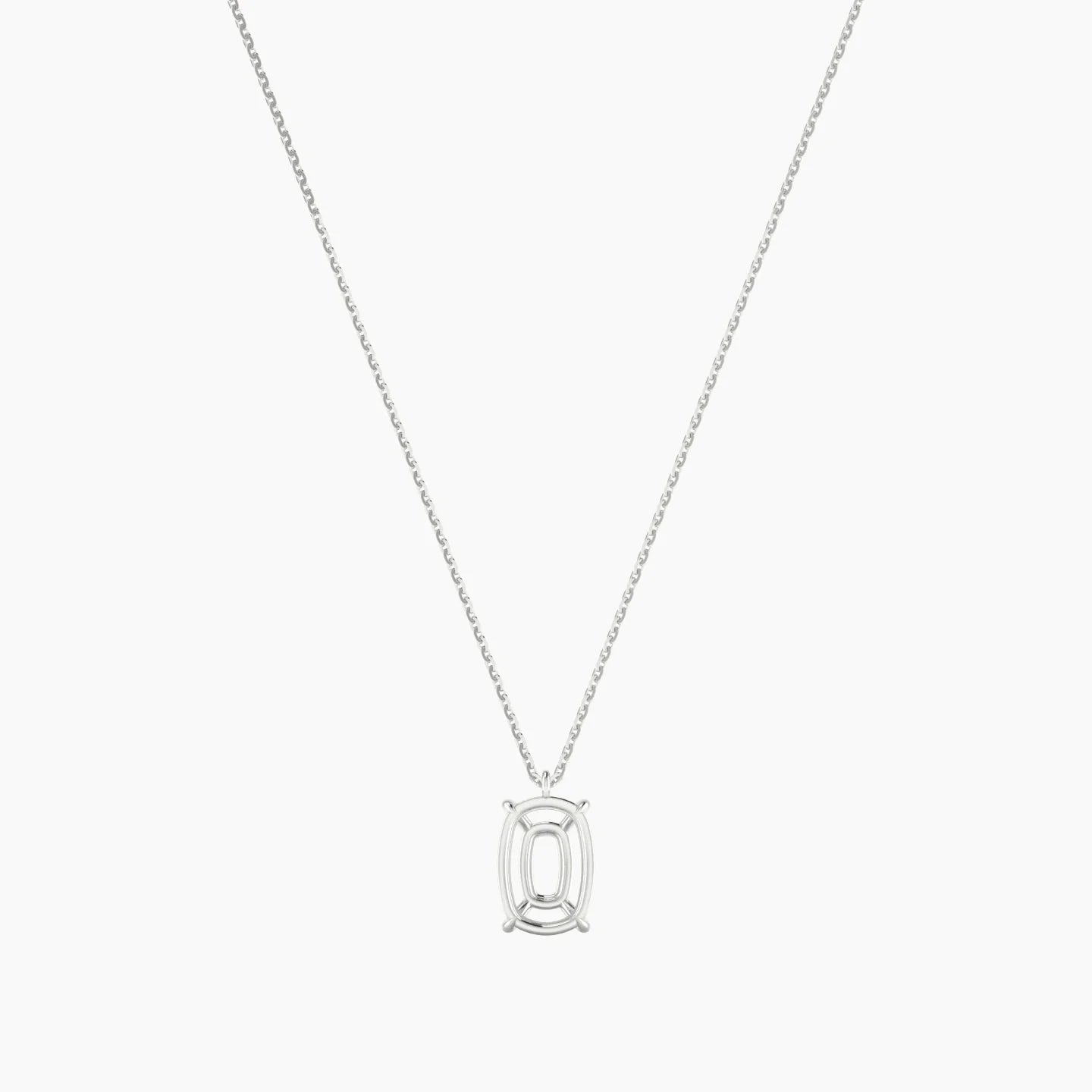 Hanging Solitaire | 18k White Gold 3-4.99 ct Cushion Cut Pendant Setting