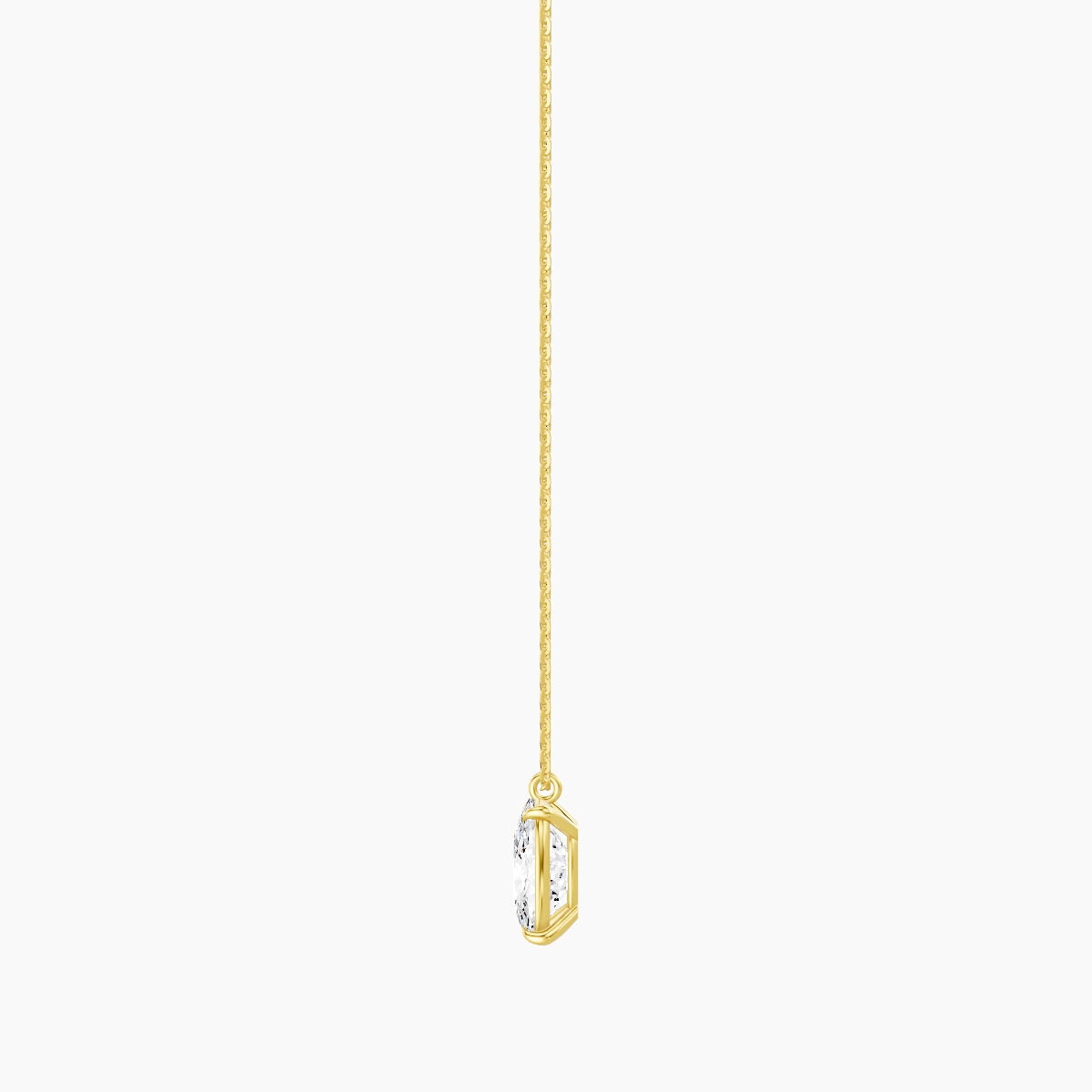 Hanging Solitaire | 18k Yellow Gold 3 ct White Lab Diamond Cushion Pendant
