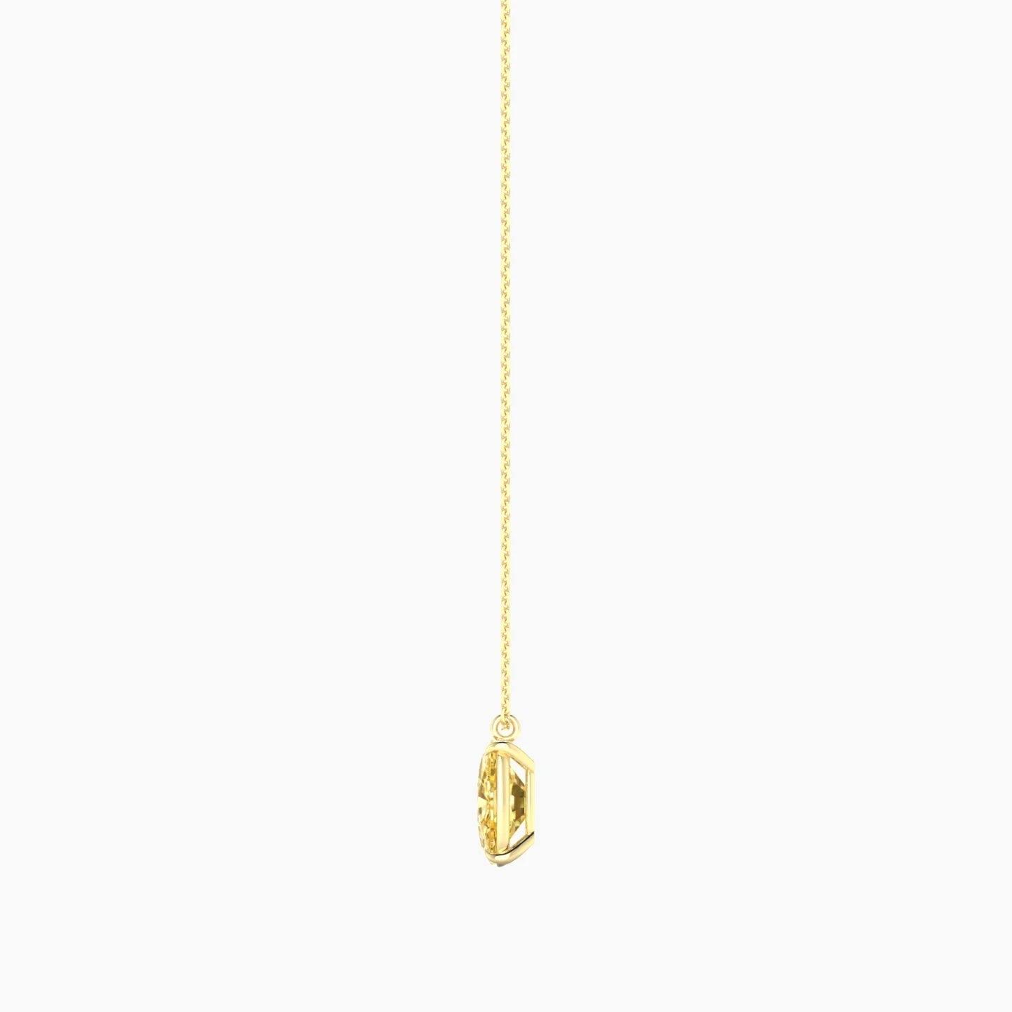 Hanging Solitaire | 18k Yellow Gold 3 ct Yellow Lab Diamond Cushion Cut Pendant