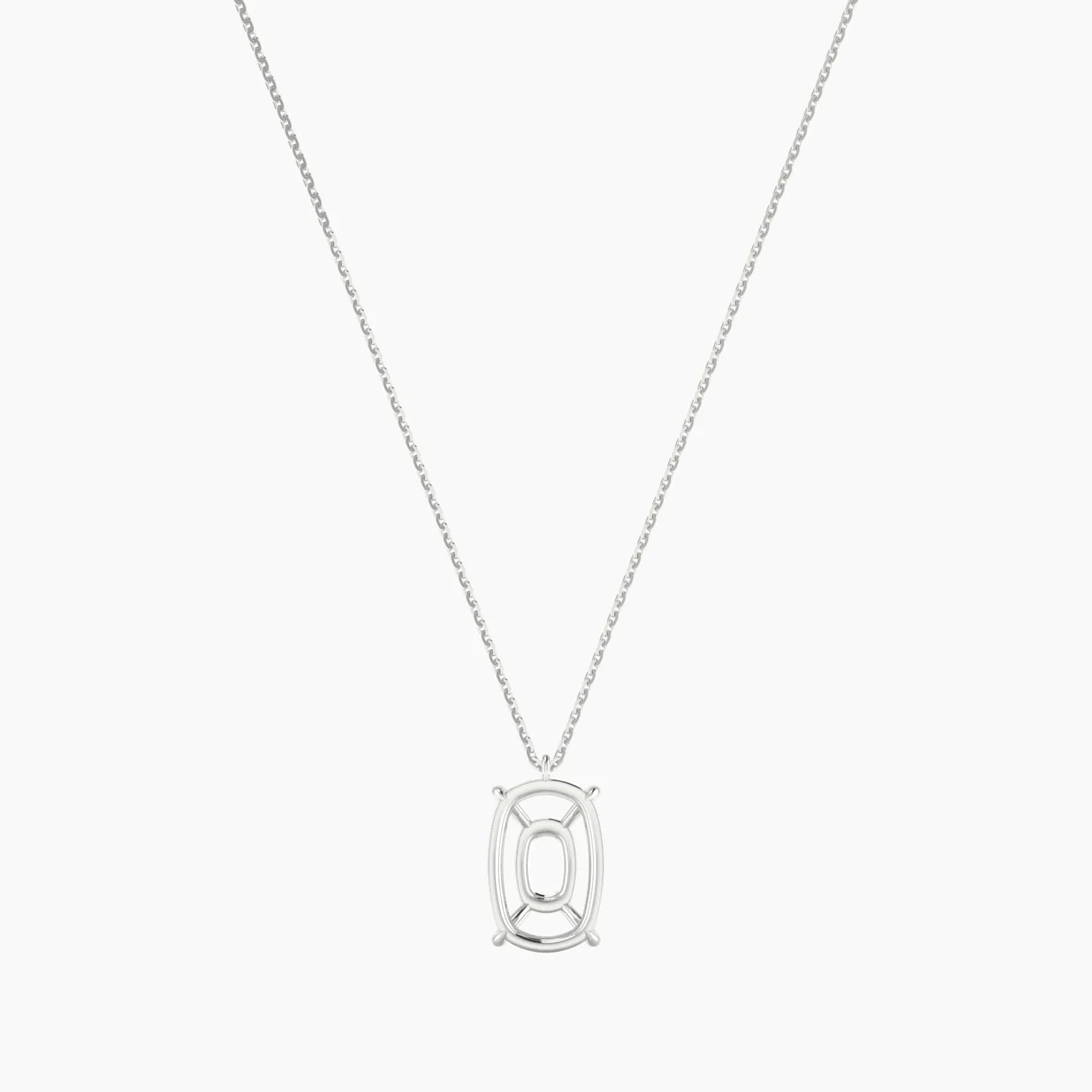 Hanging Solitaire | 18k White Gold 5-7.99 ct Cushion Cut Pendant Setting