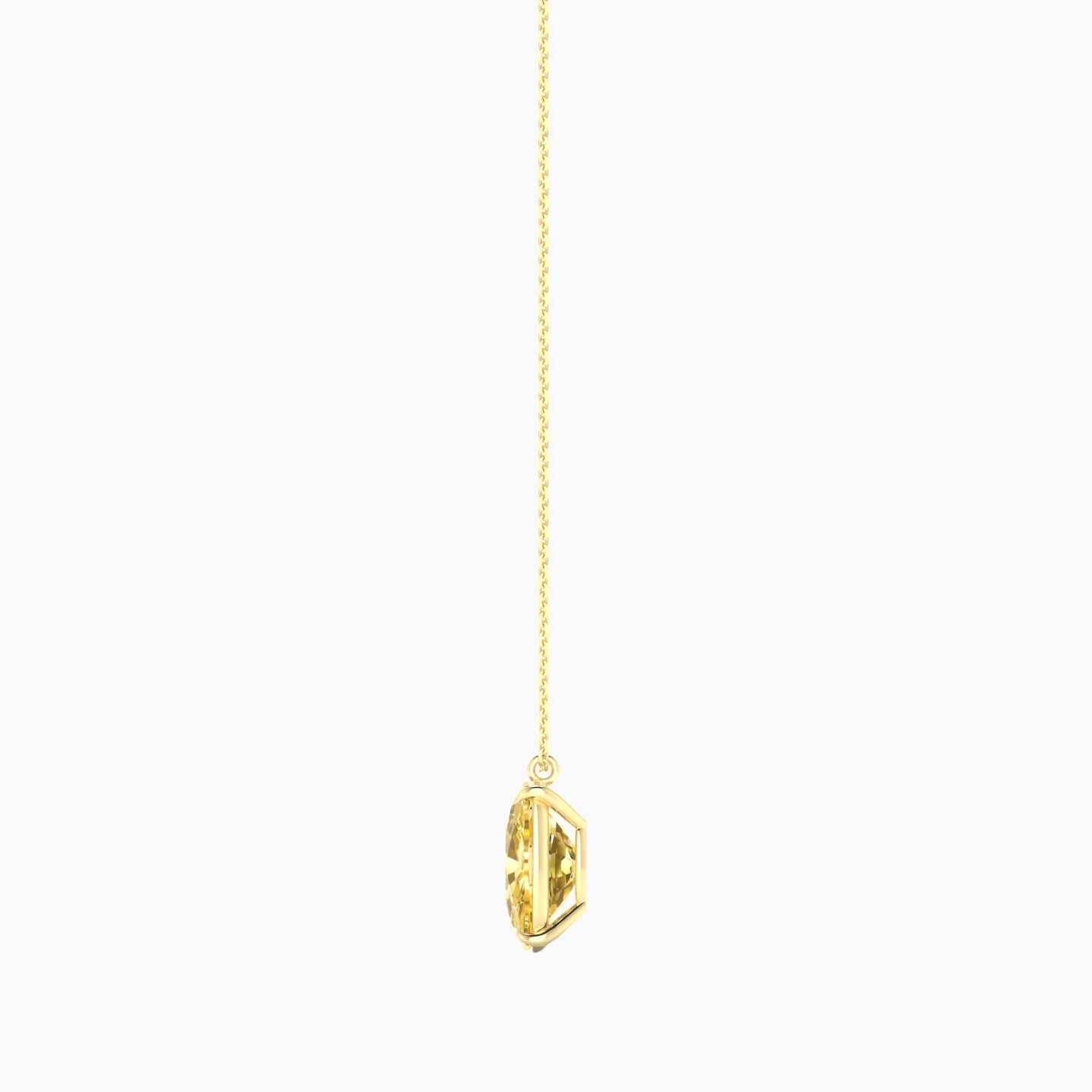 Hanging Solitaire | 18k Yellow Gold 5 ct Yellow Lab Diamond Cushion Cut Pendant