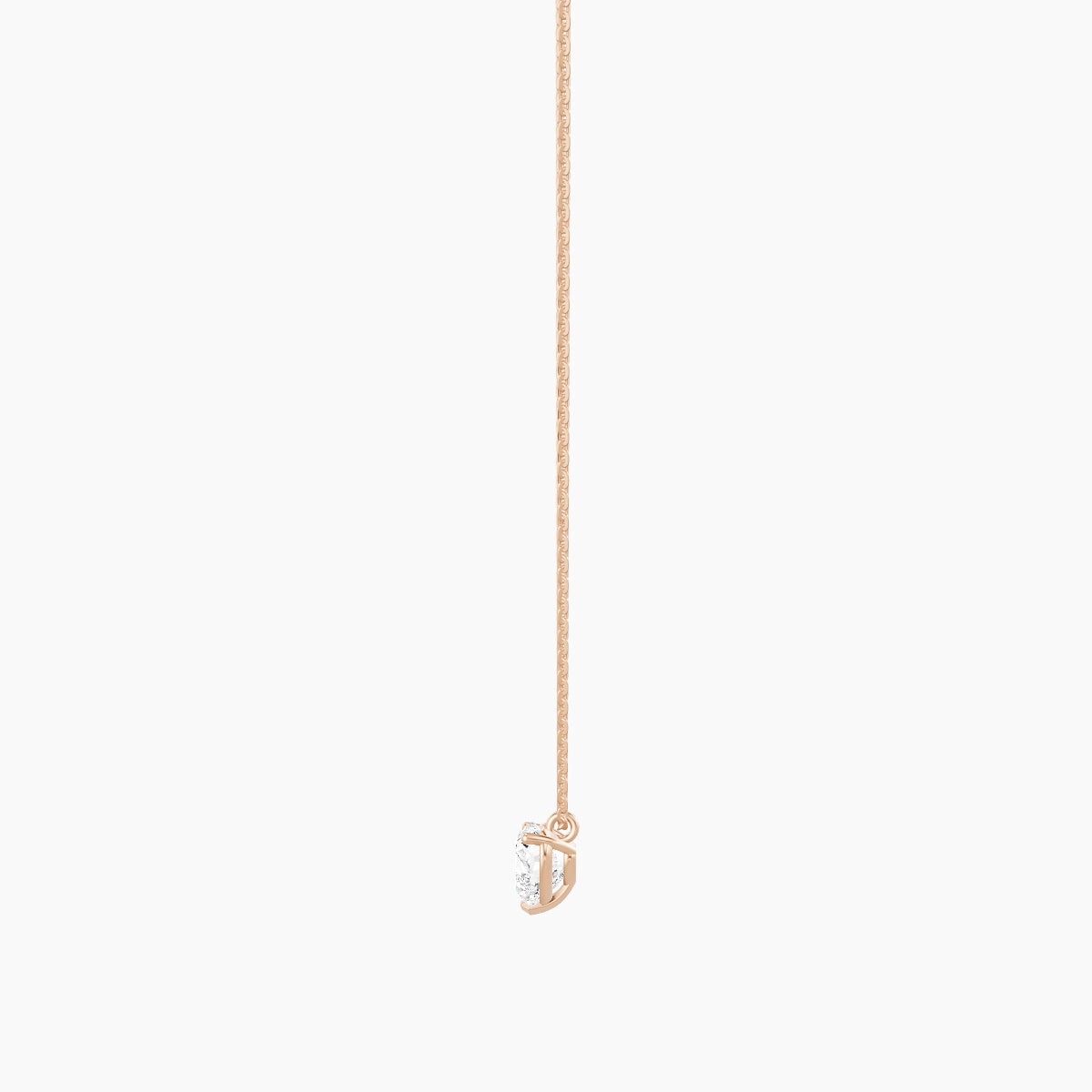 Hanging Solitaire | 18k Rose Gold 1 ct White Lab Diamond Heart Pendant