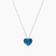 Heart Blue Lab Diamond Pendant | Hanging Solitaire