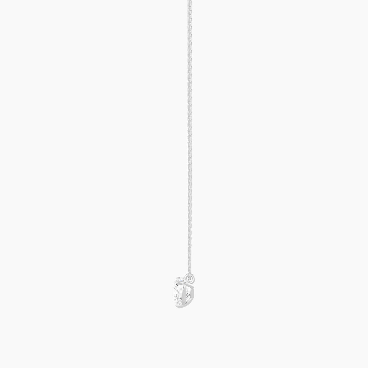 Hanging Solitaire | 18k White Gold 1 ct White Lab Diamond Heart Pendant