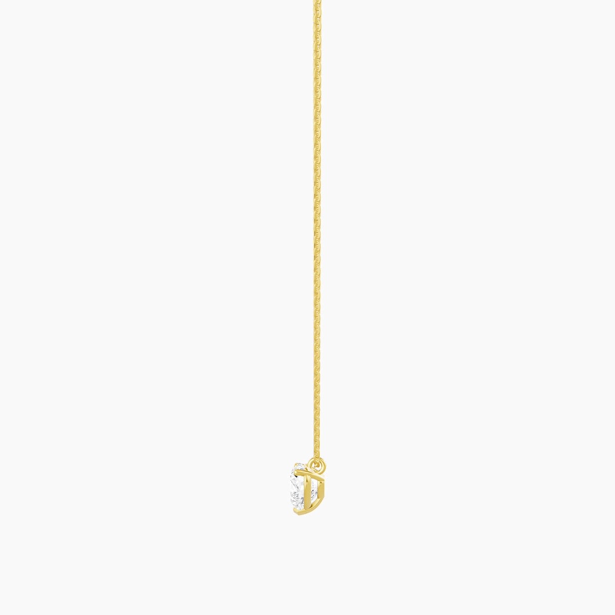 Hanging Solitaire | 18k Yellow Gold 1 ct White Lab Diamond Heart Pendant