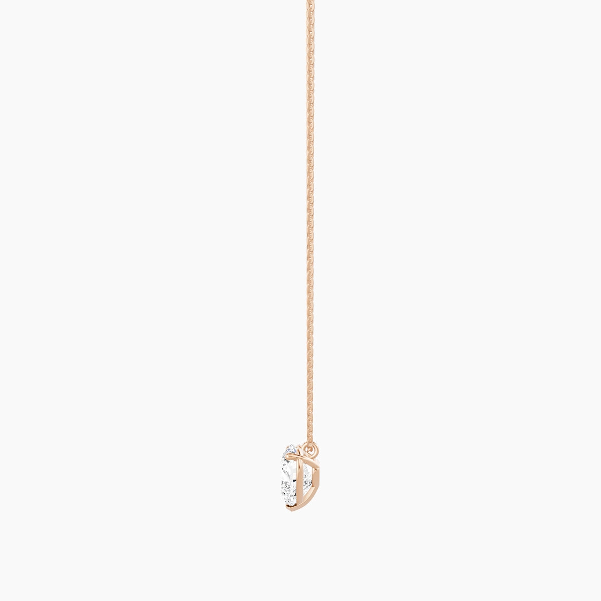 Hanging Solitaire | 18k Rose Gold 2 ct White Lab Diamond Heart Pendant