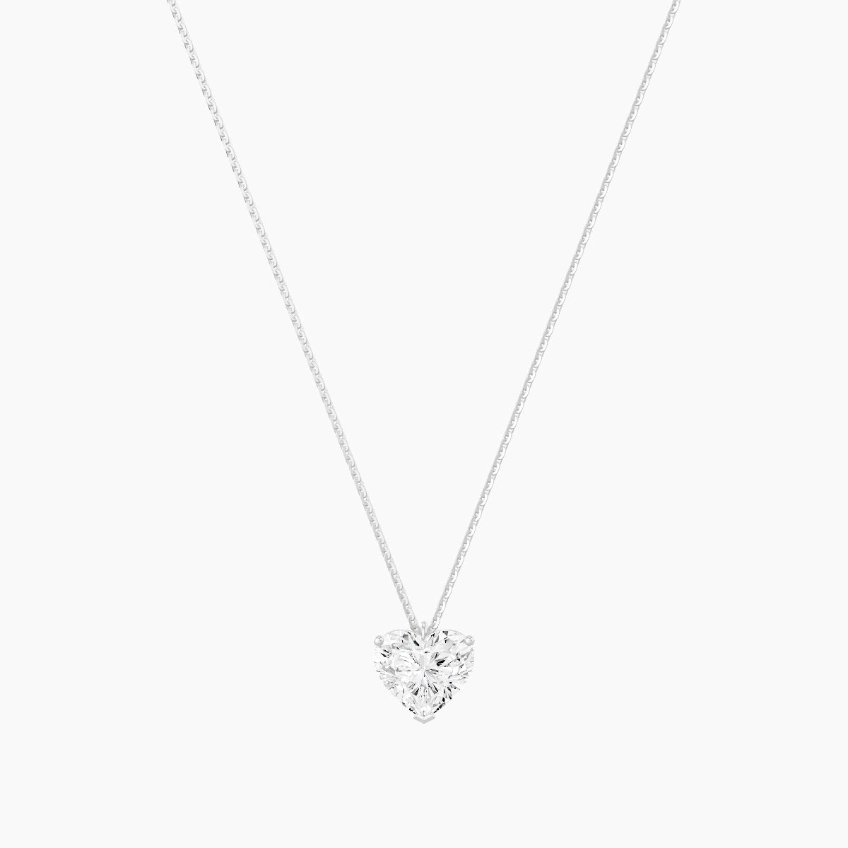 Hanging Solitaire | 18k White Gold 2 ct White Lab Diamond Heart Pendant