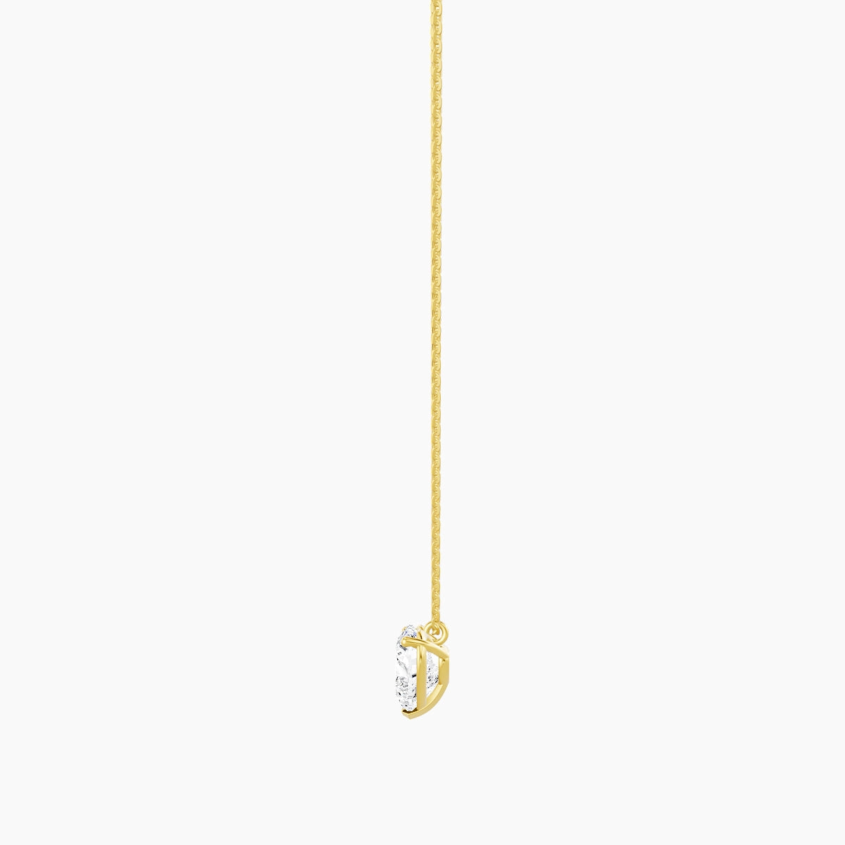 Hanging Solitaire | 18k Yellow Gold 2 ct White Lab Diamond Heart Pendant