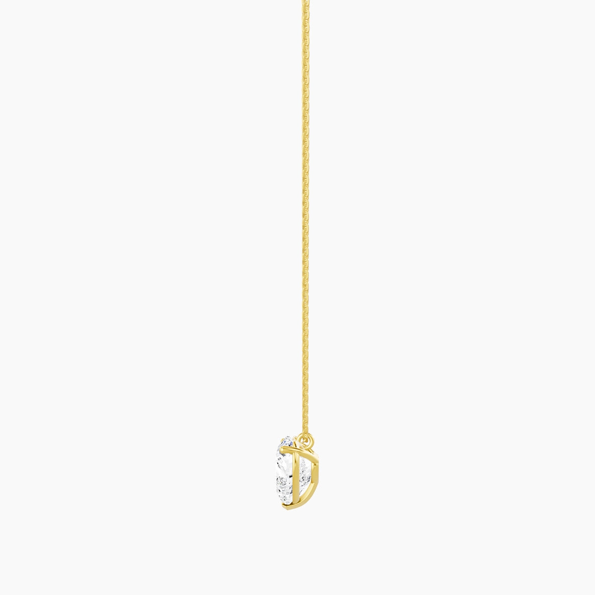 Hanging Solitaire | 18k Yellow Gold 3 ct White Lab Diamond Heart Pendant