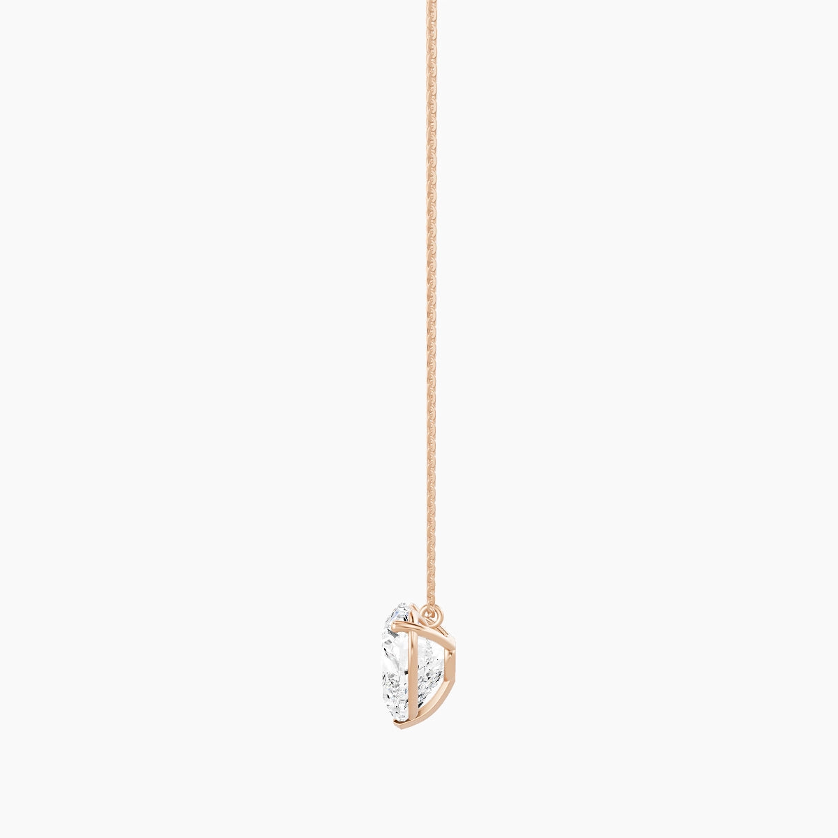 Hanging Solitaire | 18k Rose Gold 5 ct White Lab Diamond Heart Pendant
