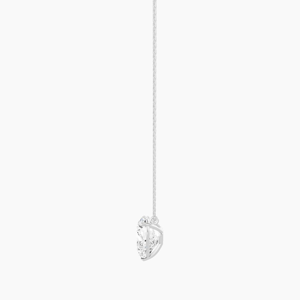 Hanging Solitaire | 18k White Gold 5 ct White Lab Diamond Heart Pendant