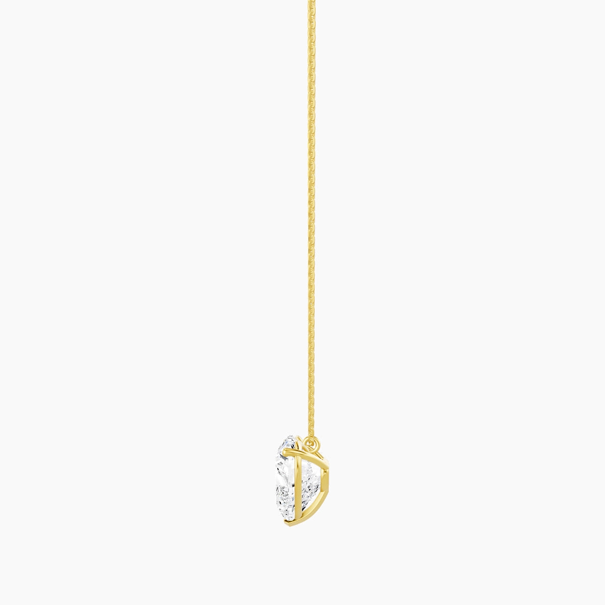 Hanging Solitaire | 18k Yellow Gold 5 ct White Lab Diamond Heart Pendant