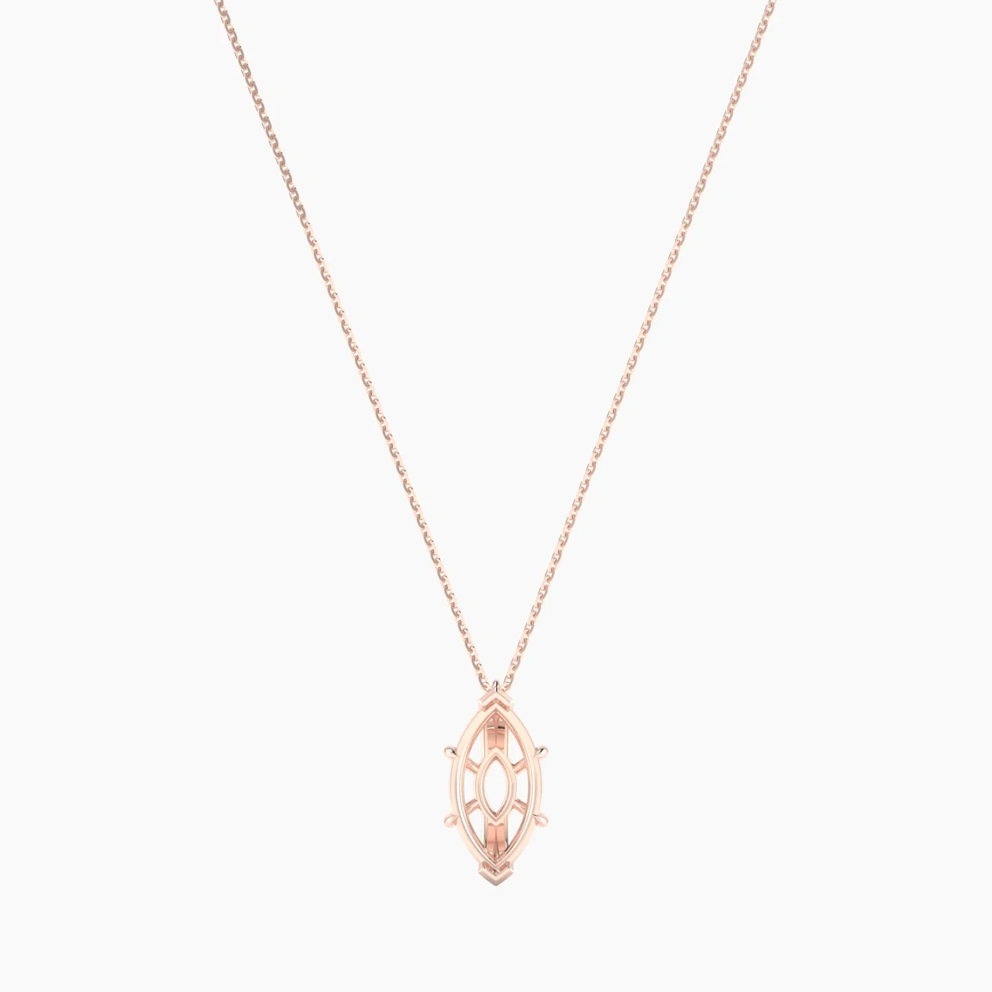 Hanging Solitaire | 18k Rose Gold 3-4.99 ct Marquise Cut Pendant Setting