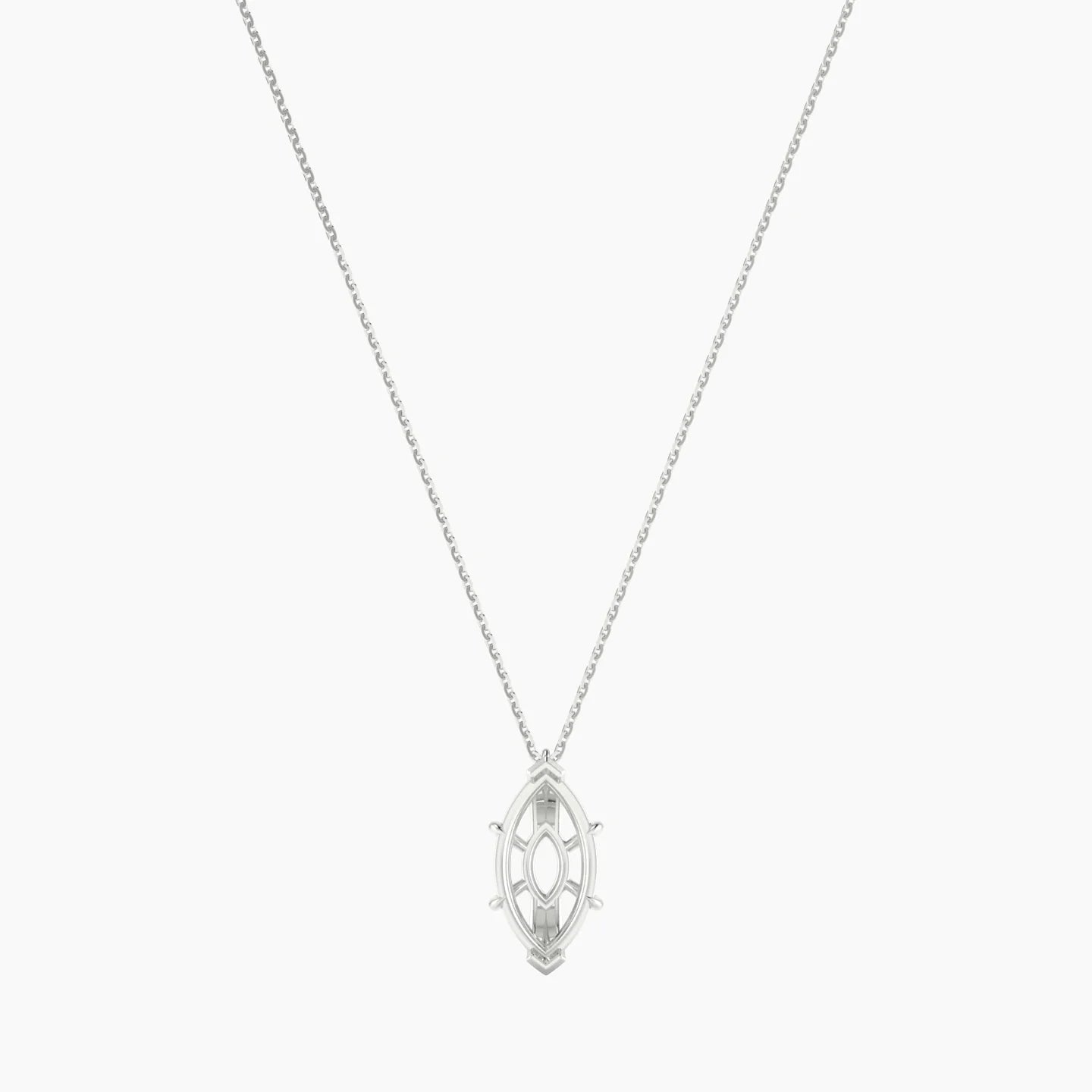 Hanging Solitaire | 18k White Gold 3-4.99 ct Marquise Cut Pendant Setting