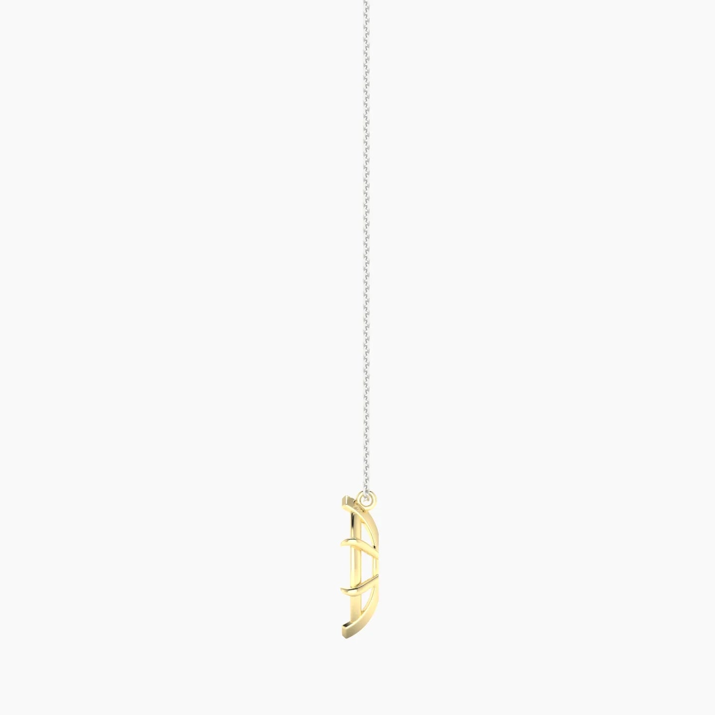 Hanging Solitaire | 18k White & Yellow Gold 3-4.99 ct Marquise Cut Pendant Setting