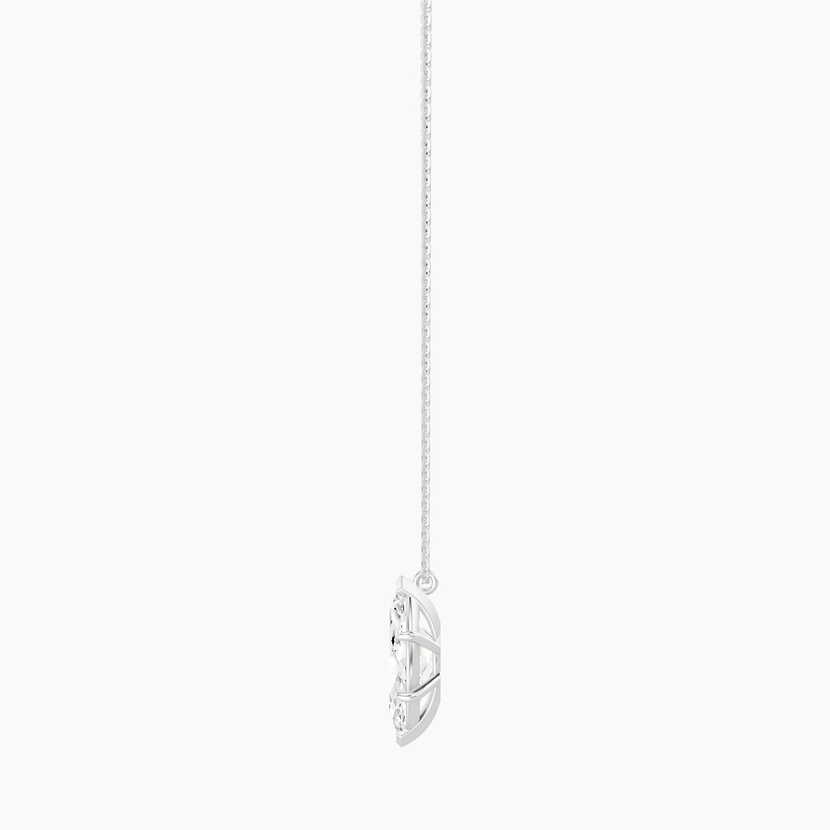 Hanging Solitaire | 18k White Gold 3 ct White Lab Diamond Marquise Pendant