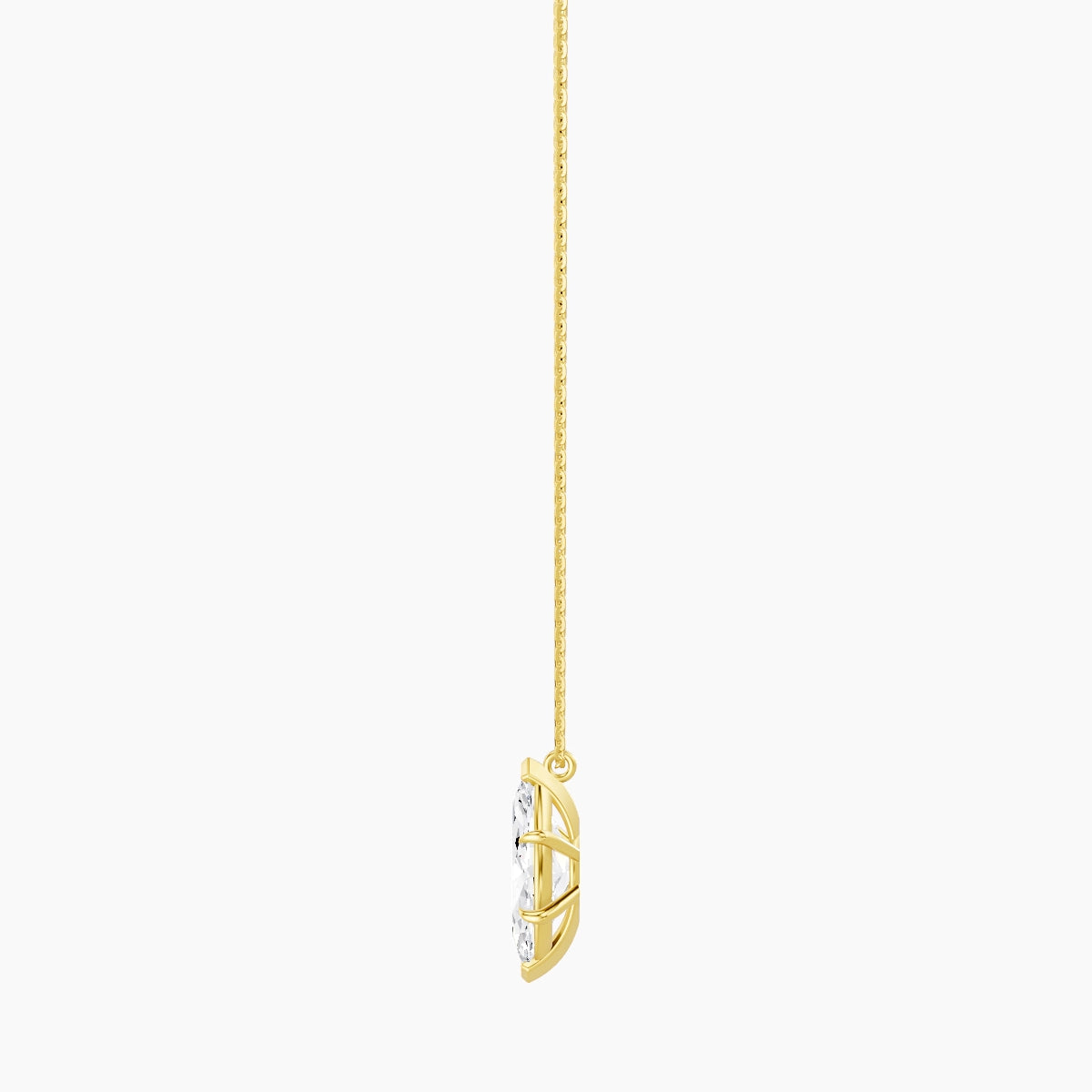 Hanging Solitaire | 18k Yellow Gold 3 ct White Lab Diamond Marquise Pendant