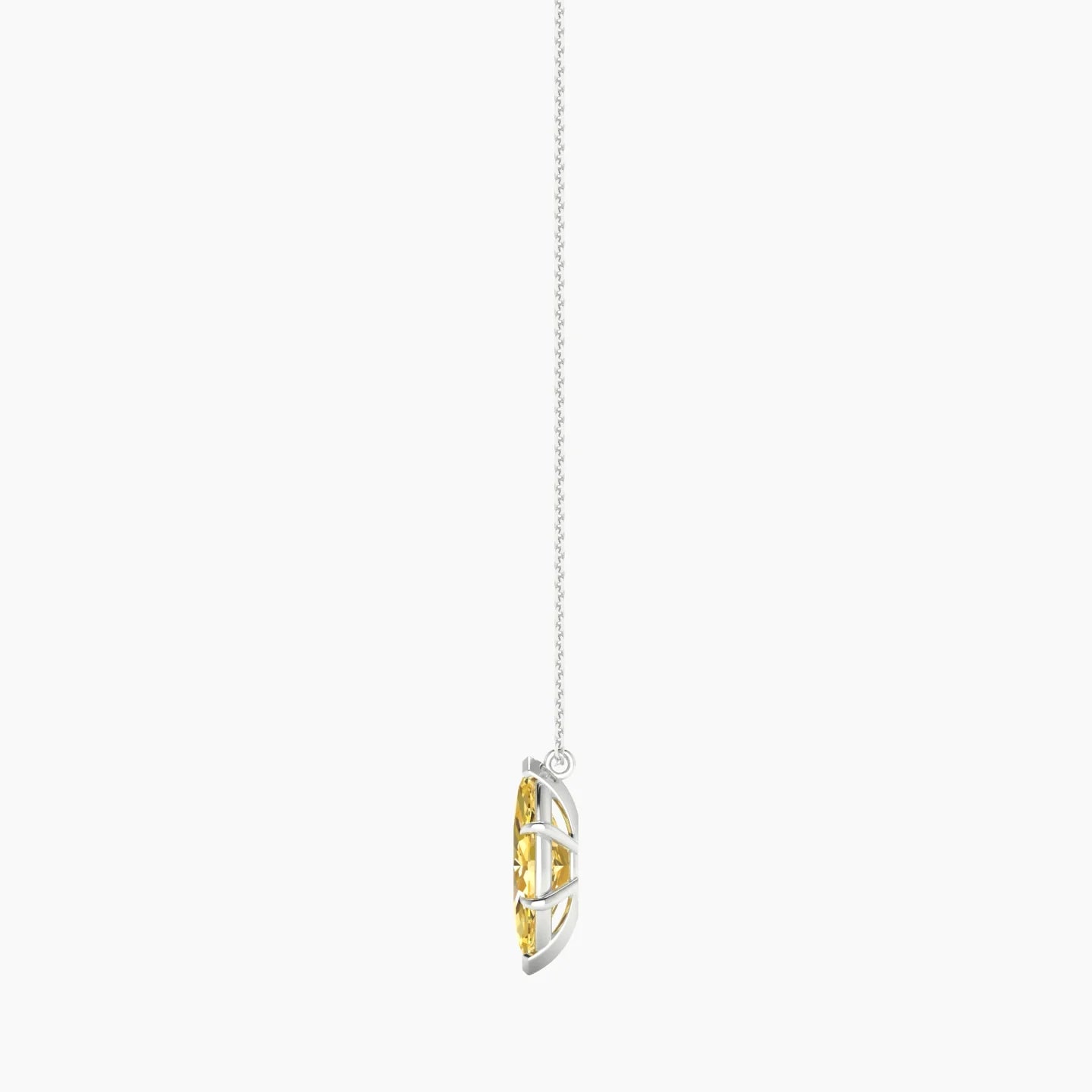 Hanging Solitaire | 18k White Gold 3 ct Yellow Lab Diamond Marquise Cut Pendant