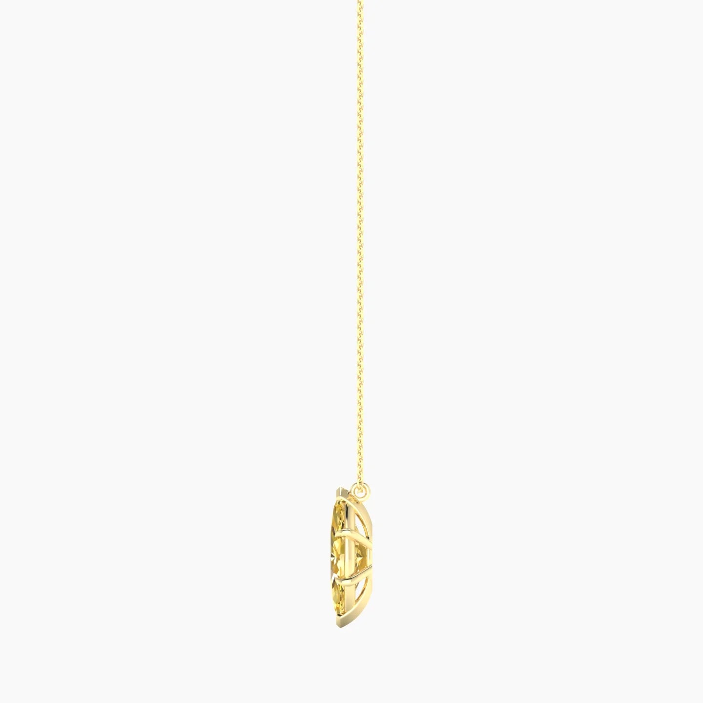 Hanging Solitaire | 18k Yellow Gold 3 ct Yellow Lab Diamond Marquise Cut Pendant