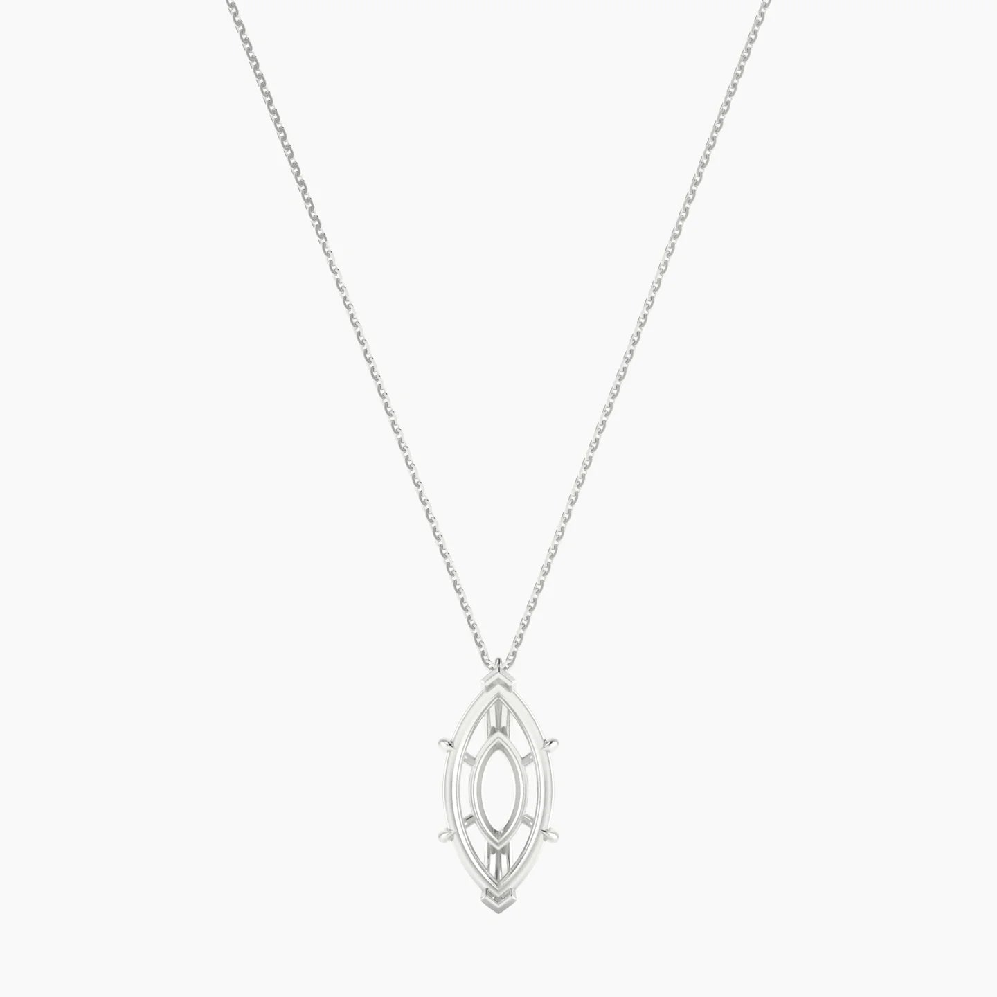 Hanging Solitaire | 18k White Gold 5-7.99 ct Marquise Cut Pendant Setting