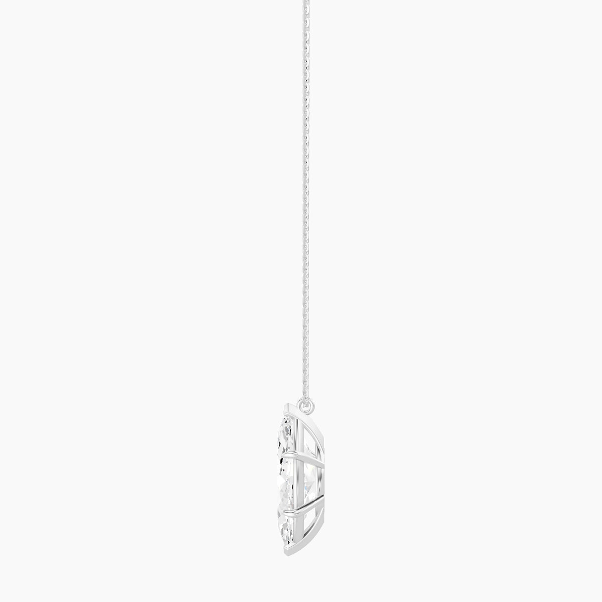 Hanging Solitaire | 18k White Gold 5 ct White Lab Diamond Marquise Pendant