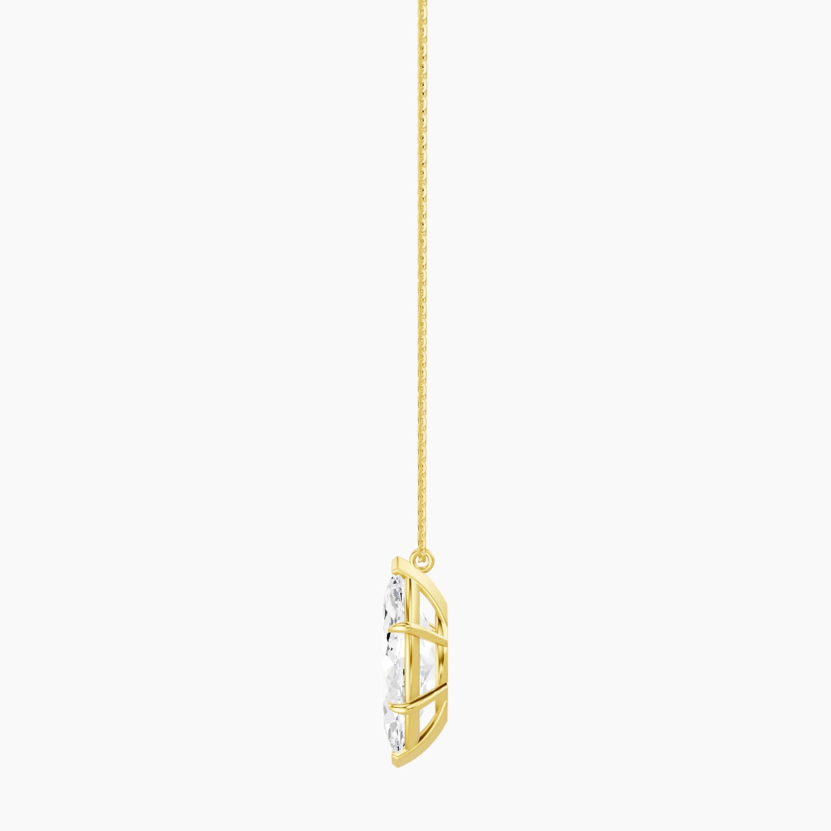Hanging Solitaire | 18k Yellow Gold 5 ct White Lab Diamond Marquise Pendant