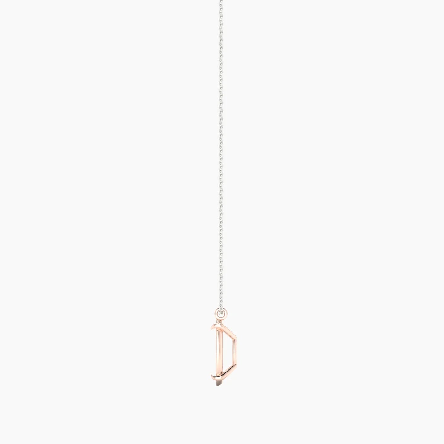 Hanging Solitaire | 18k White & Rose Gold 3-4.99 ct Oval Cut Pendant Setting