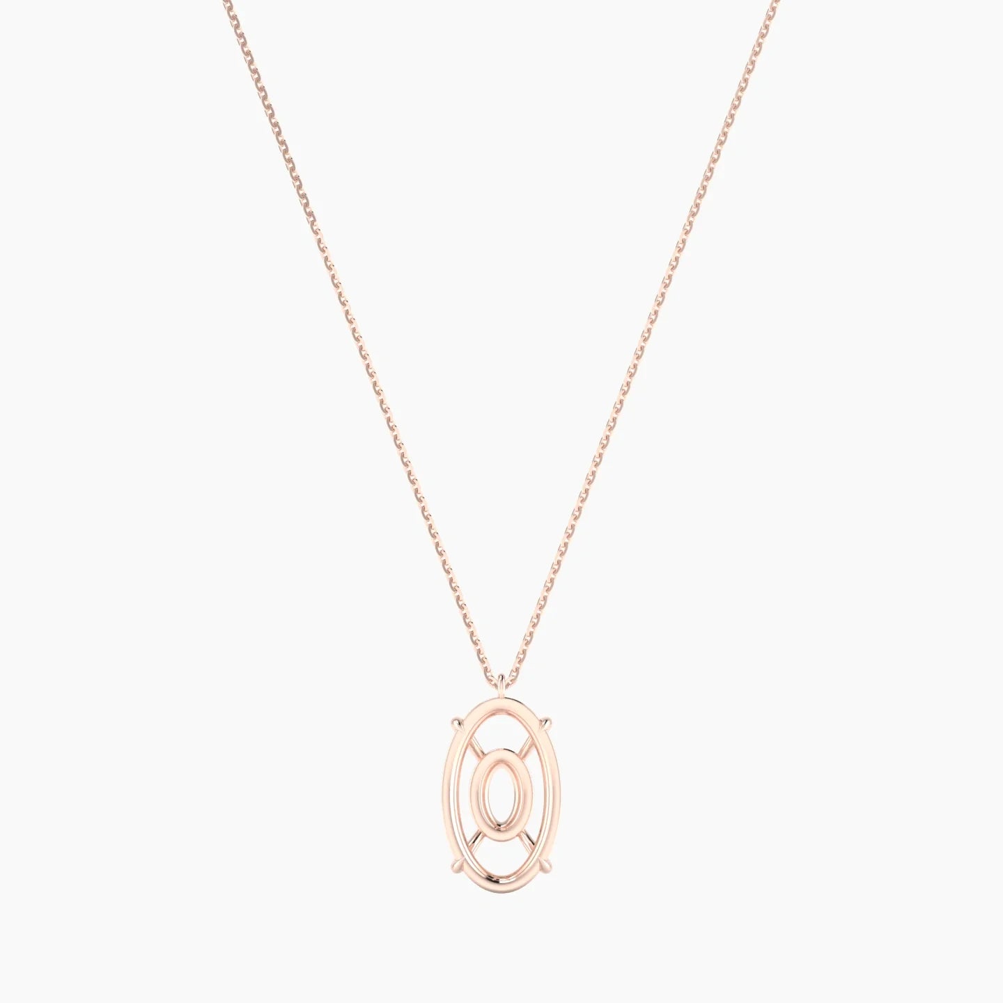 Hanging Solitaire | 18k Rose Gold 5-7.99 ct Oval Cut Pendant Setting
