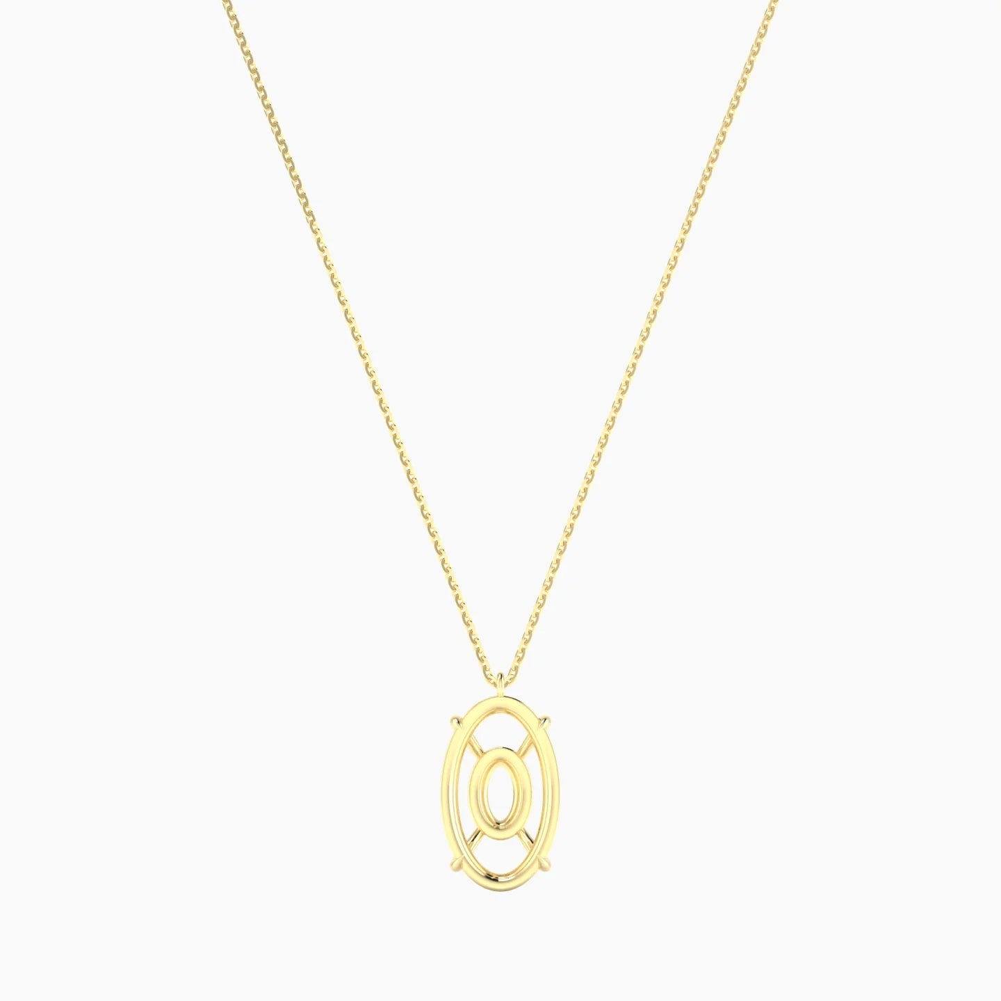 Hanging Solitaire | 18k Yellow Gold 5-7.99 ct Oval Cut Pendant Setting