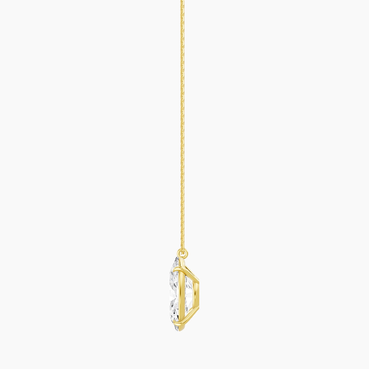 Hanging Solitaire | 18k Yellow Gold 5 ct White Lab Diamond Oval Pendant