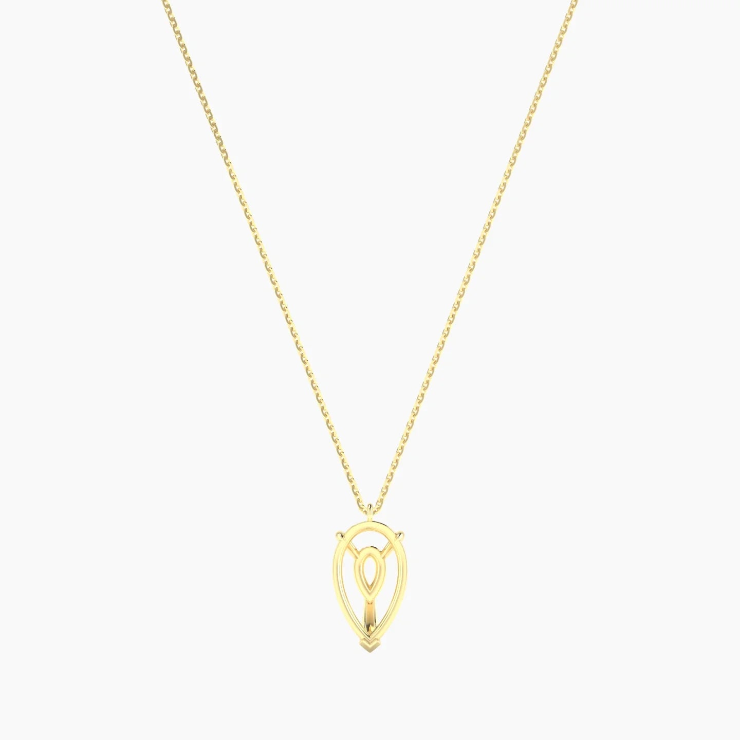 Hanging Solitaire | 18k Yellow Gold 3-4.99 ct Pear Cut Pendant Setting