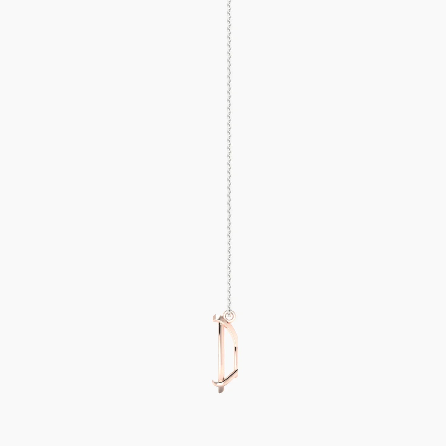 Hanging Solitaire | 18k White & Rose Gold 3-4.99 ct Pear Cut Pendant Setting