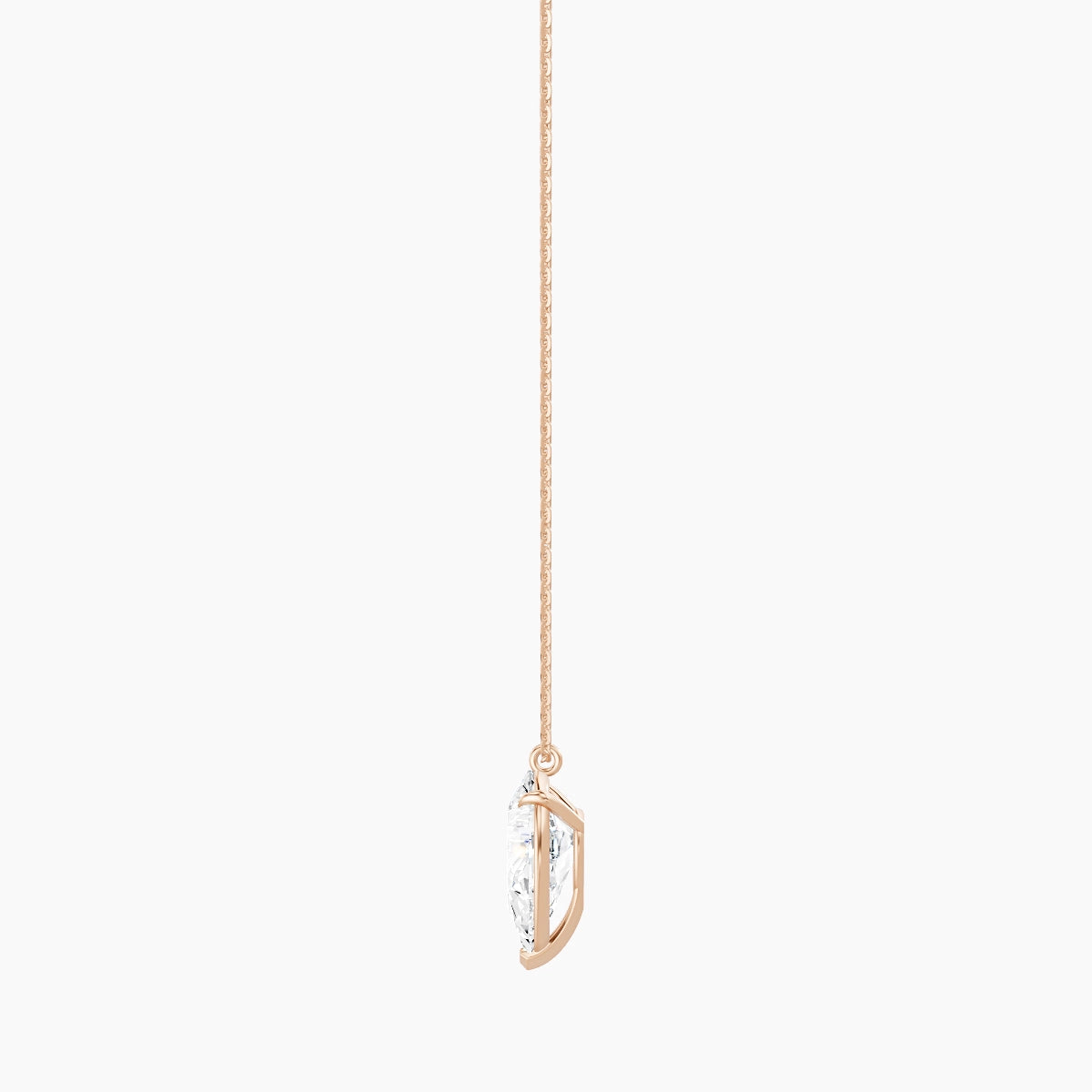 Hanging Solitaire | 18k Rose Gold 3 ct White Lab Diamond Pear Pendant