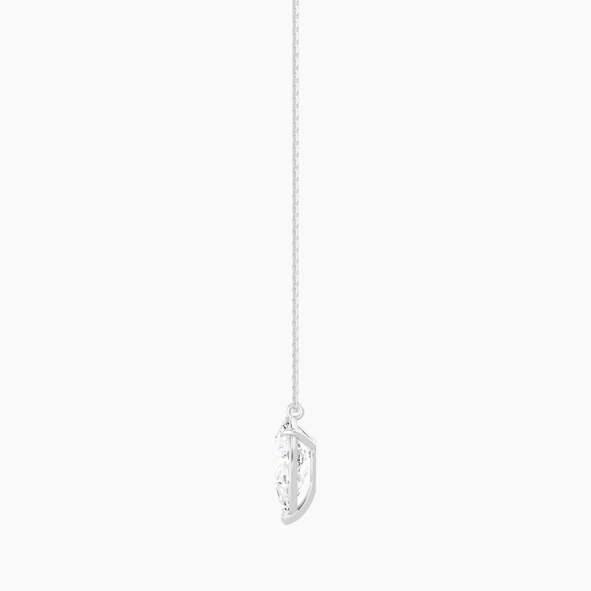 Hanging Solitaire | 18k White Gold 3 ct White Lab Diamond Pear Pendant