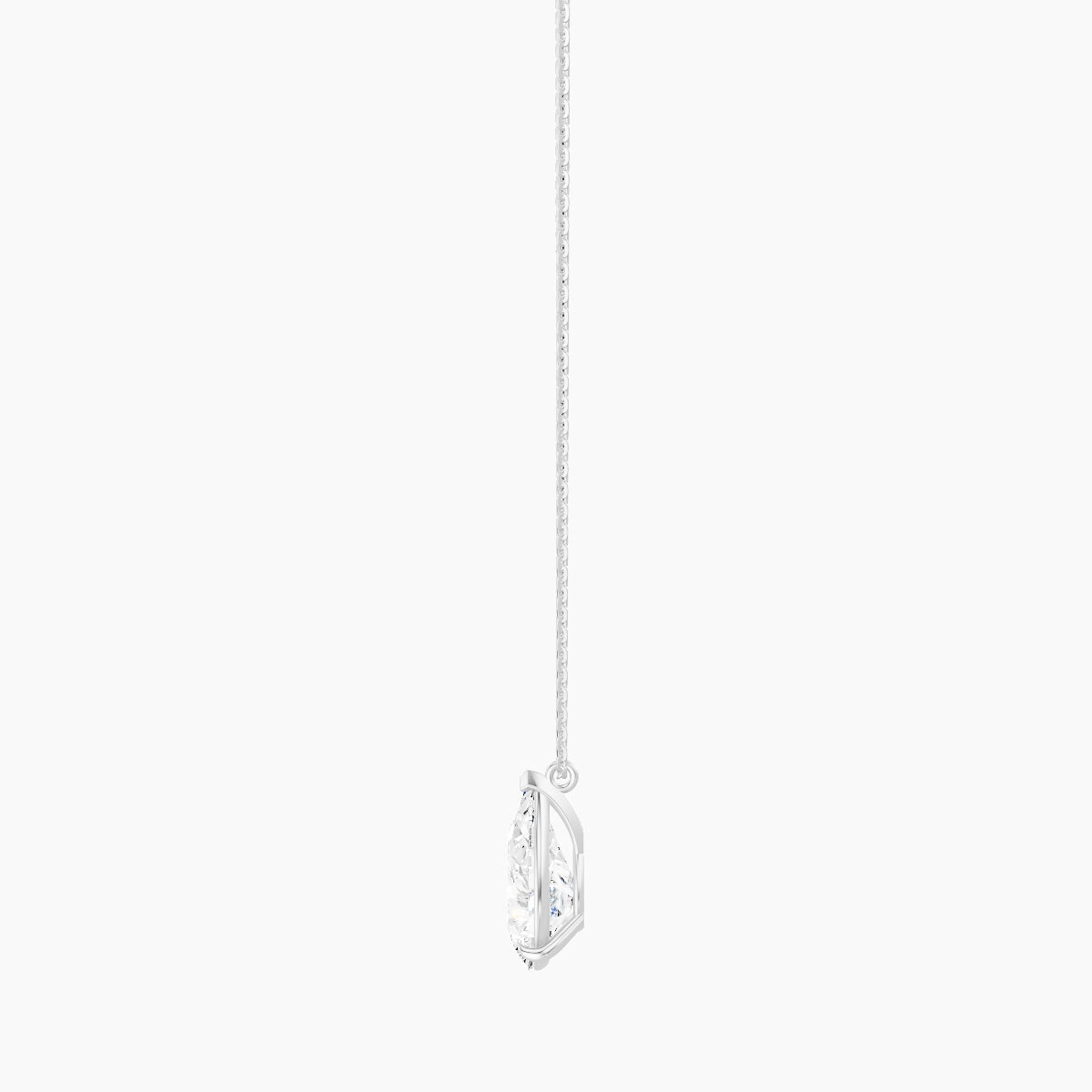 Hanging Solitaire | 18k White Gold 3 ct White Lab Diamond Pear Pendant