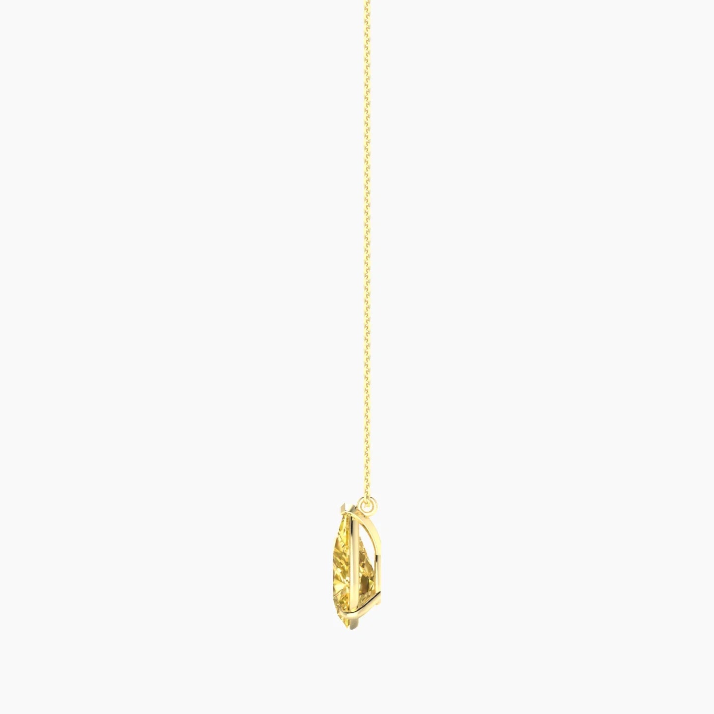 Hanging Solitaire | 18k Yellow Gold 3 ct Yellow Lab Diamond Pear Cut Pendant