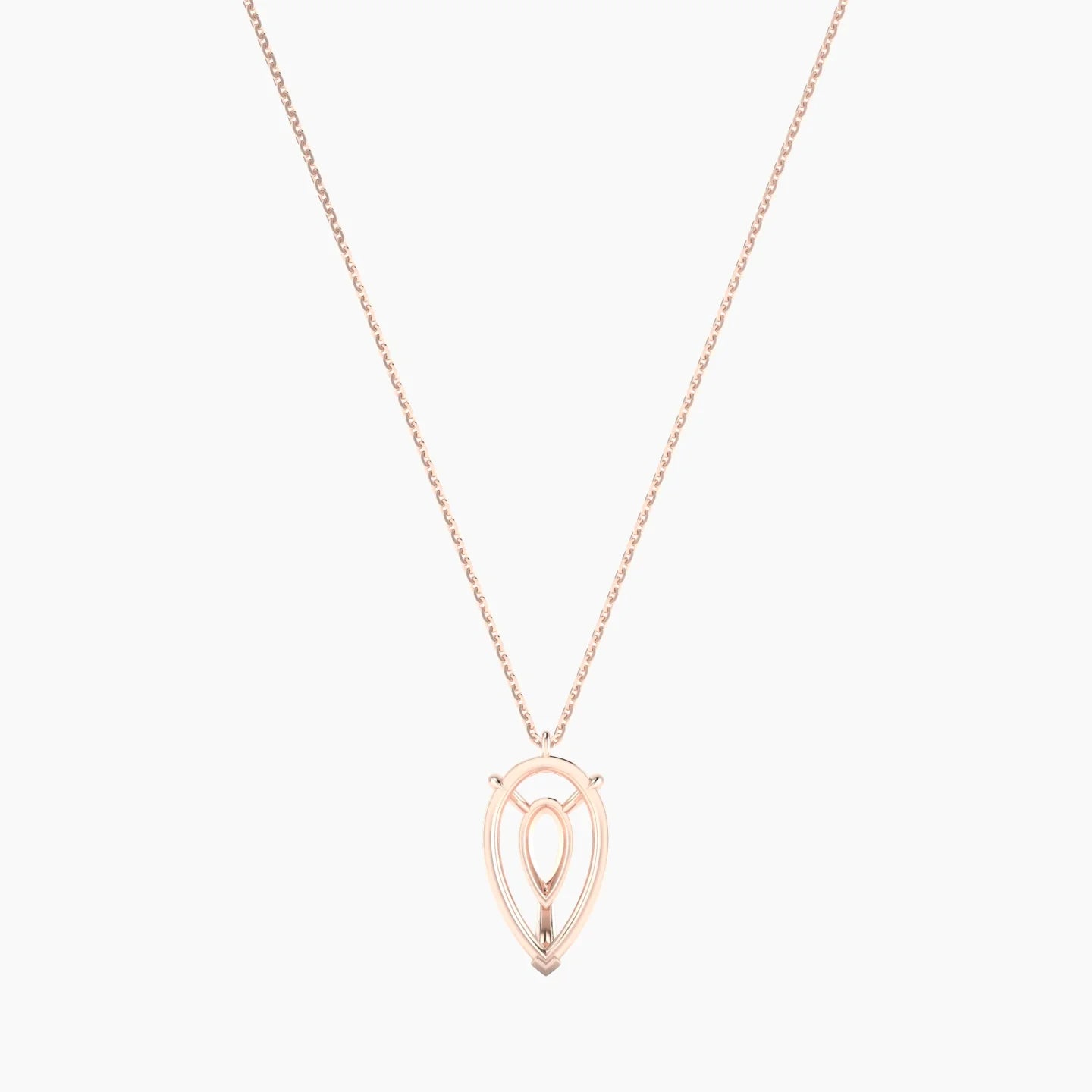 Hanging Solitaire | 18k Rose Gold 5-7.99 ct Pear Cut Pendant Setting