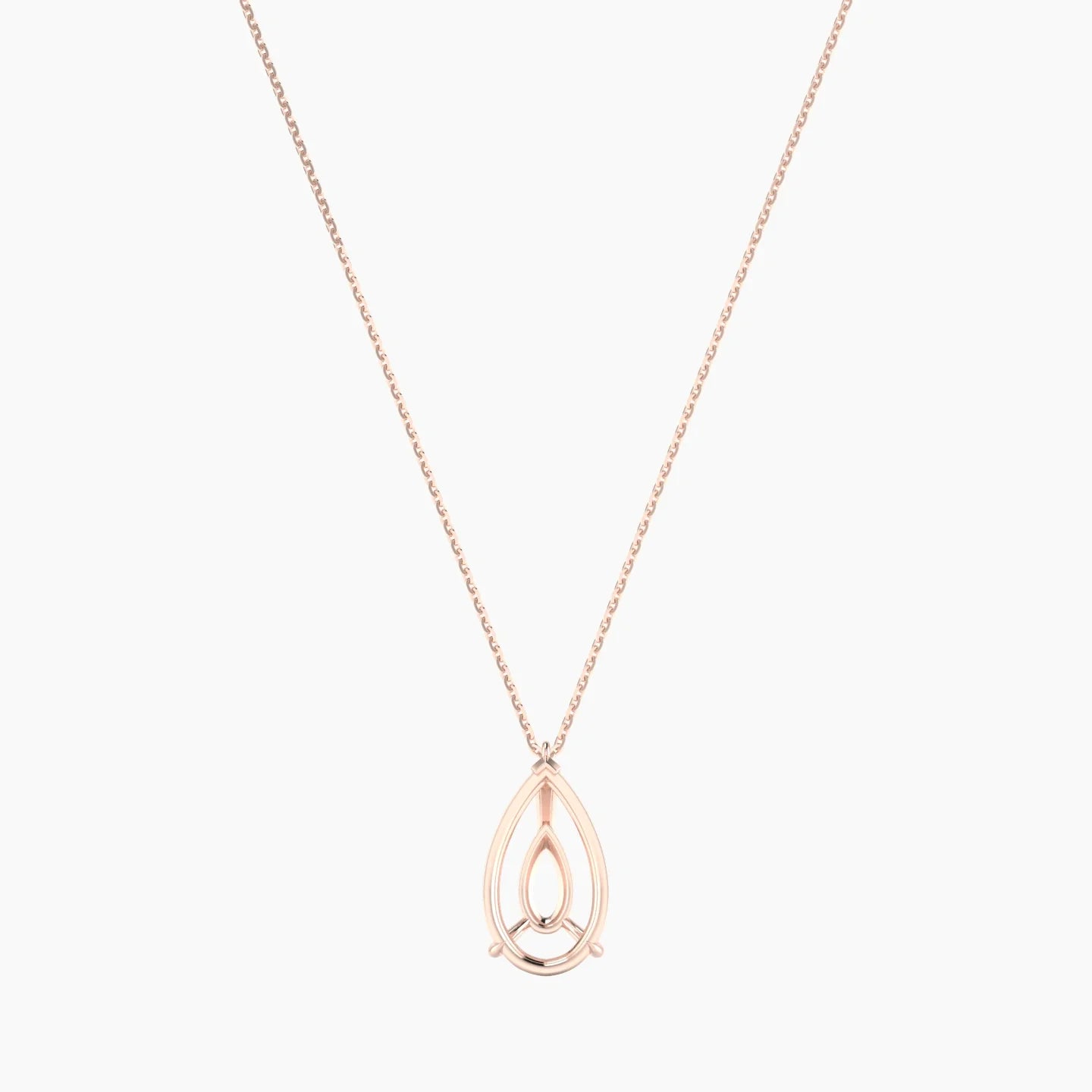 Hanging Solitaire | 18k Rose Gold 5-7.99 ct Pear Cut Pendant Setting