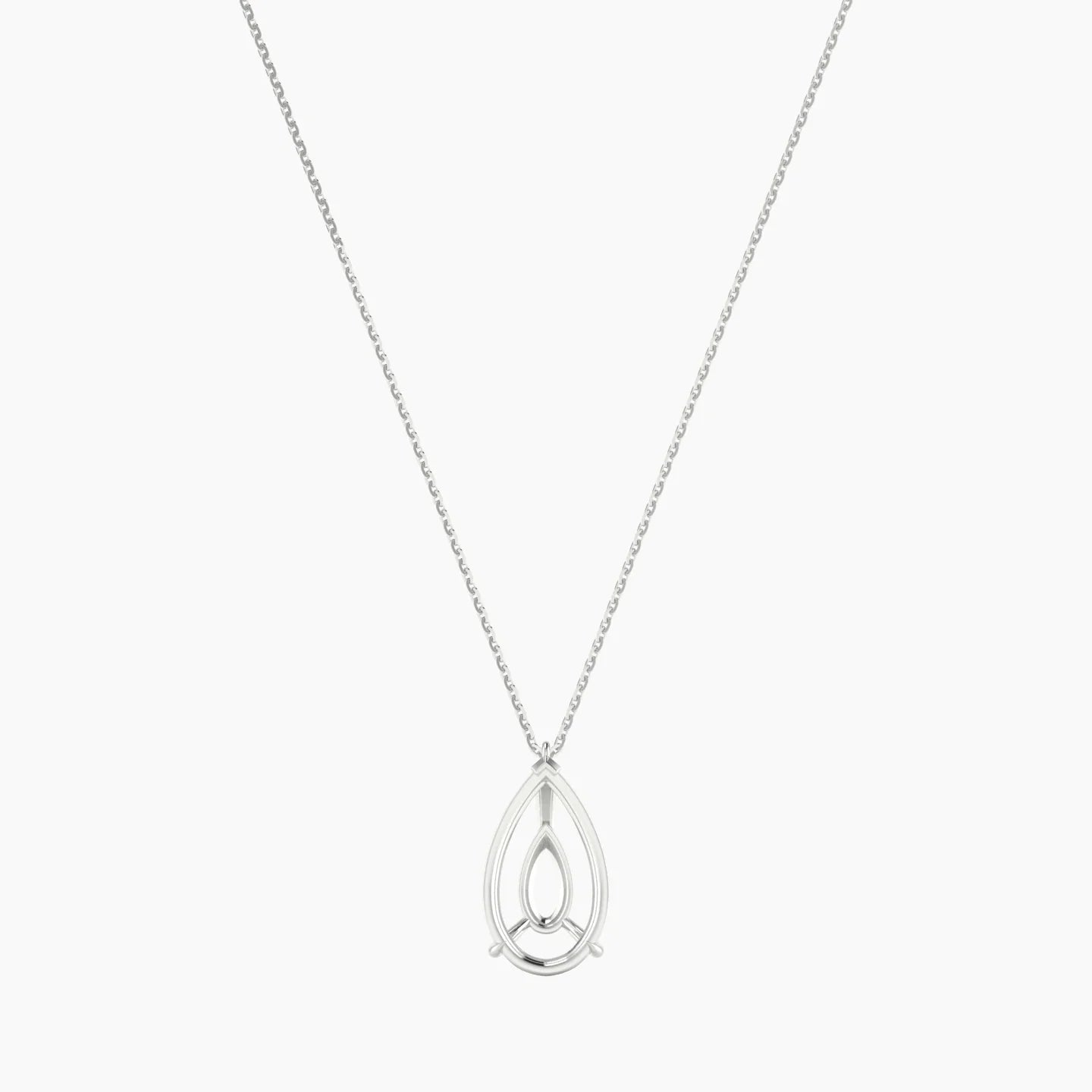 Hanging Solitaire | 18k White Gold 5-7.99 ct Pear Cut Pendant Setting