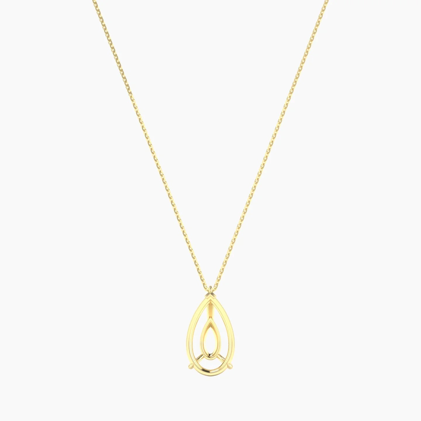 Hanging Solitaire | 18k Yellow Gold 5-7.99 ct Pear Cut Pendant Setting